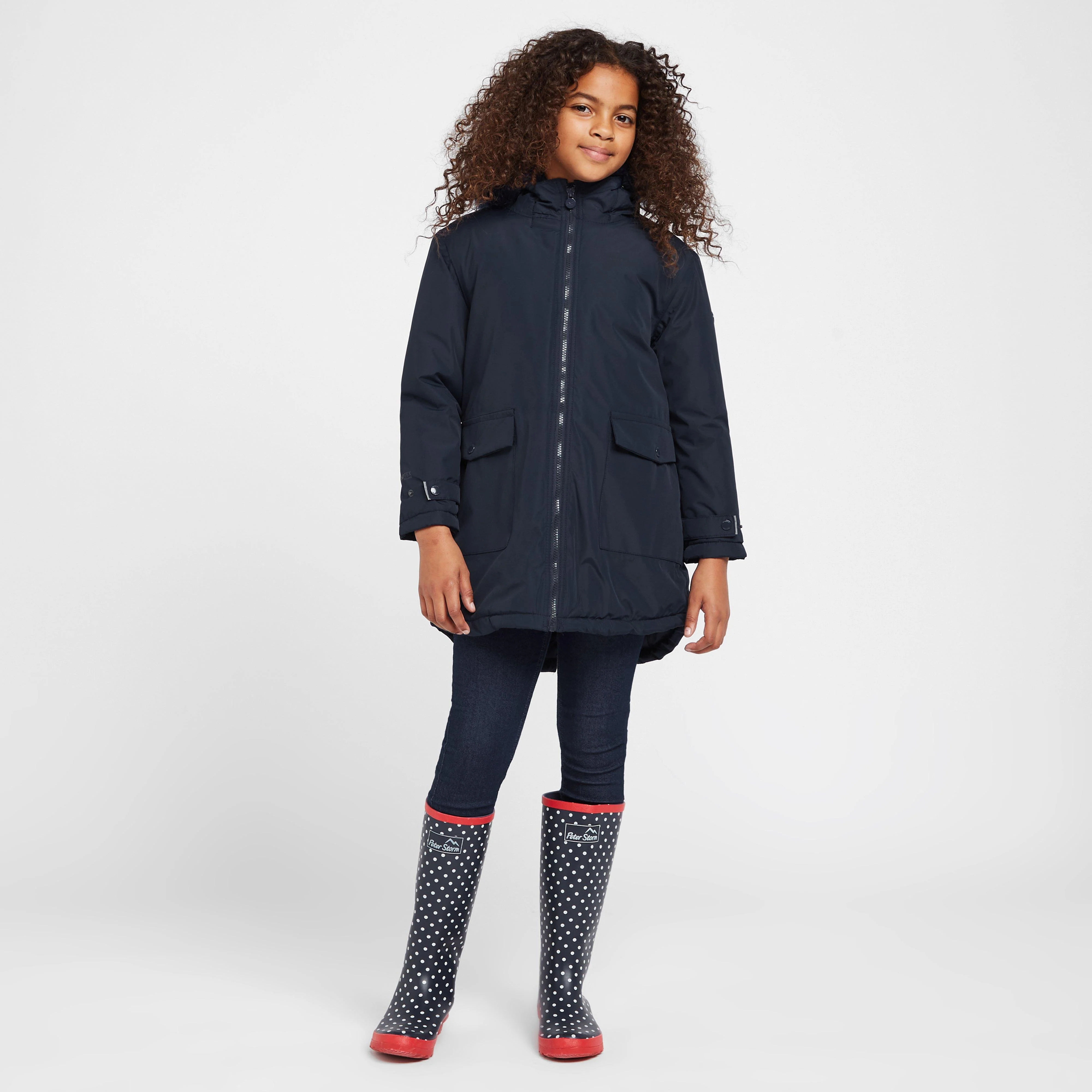 Kids Adelyn Waterproof Parka Jacket Navy - Image 3