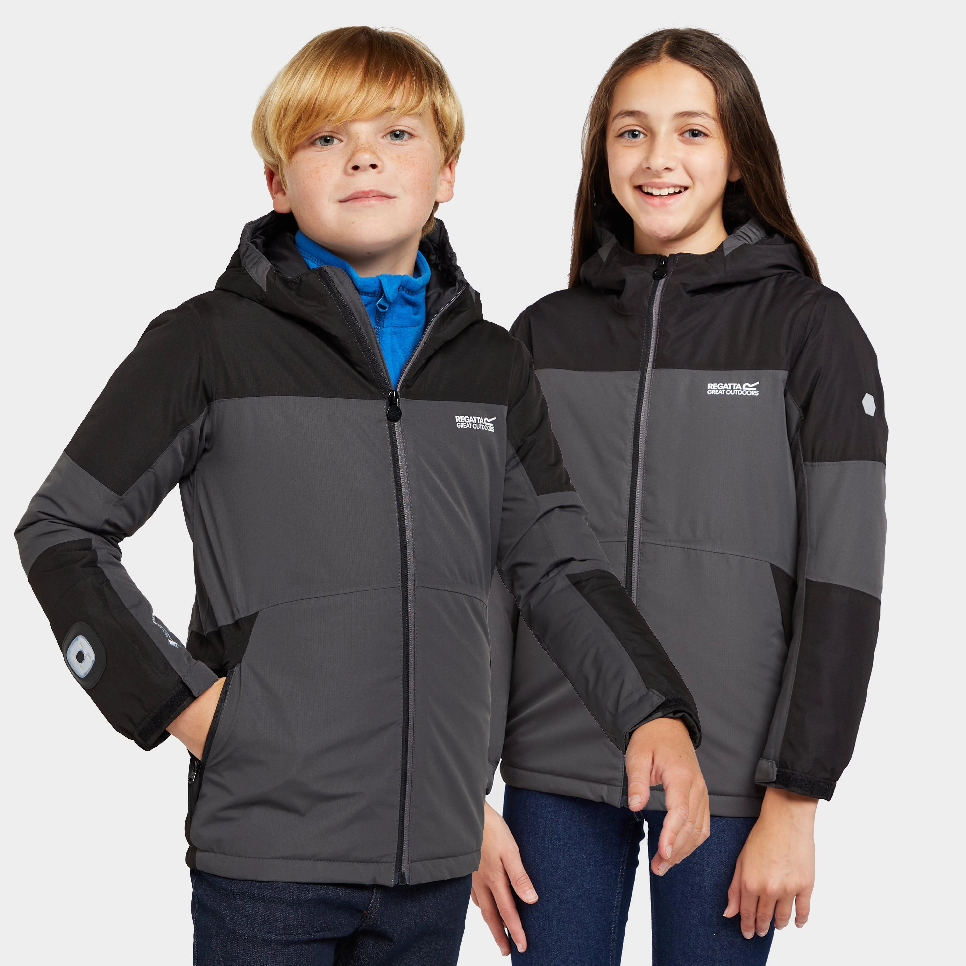 Kids Beamz II Waterproof Jacket Grey/Black - Image 11