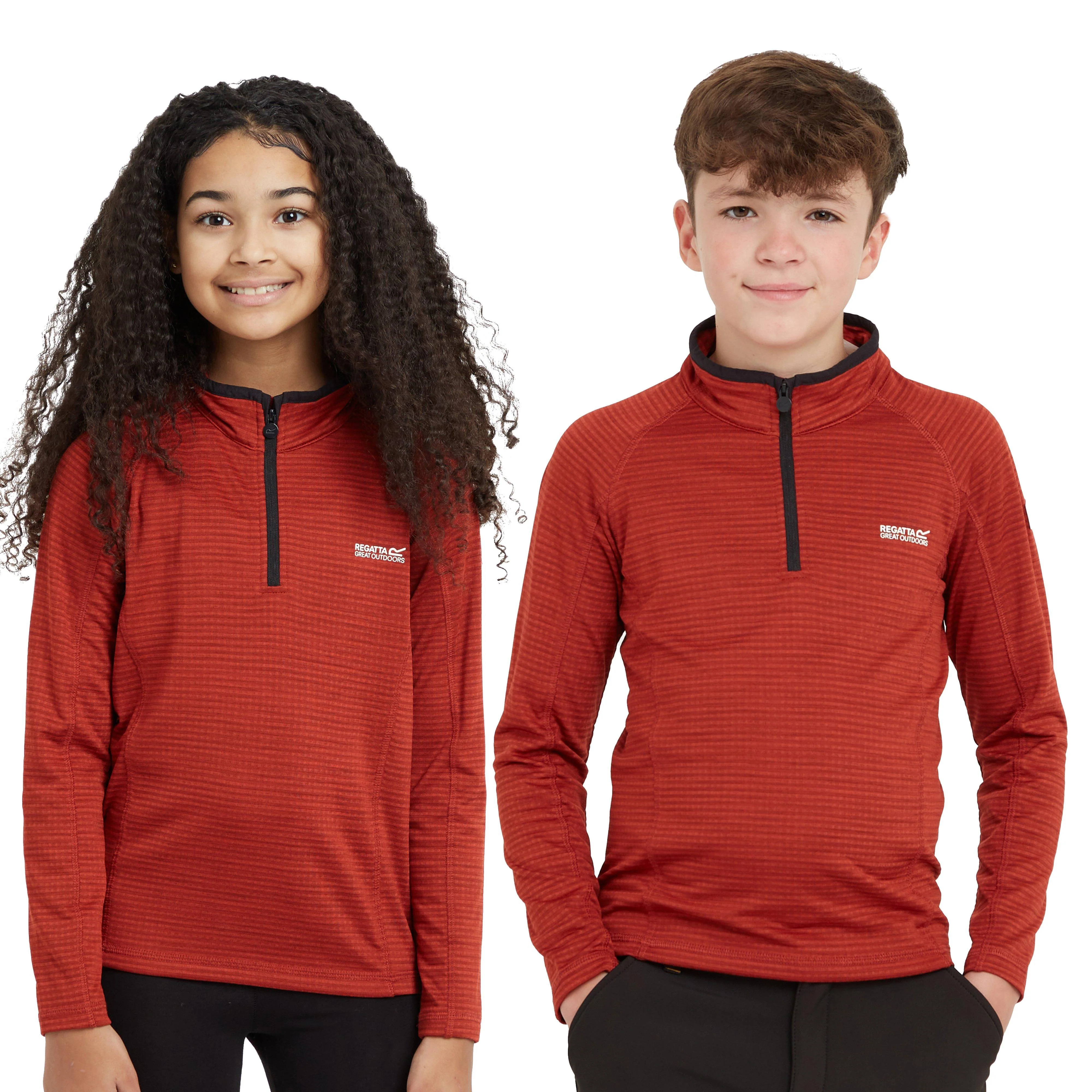 Kids Berley Half Zip Top Red Ochre Black - Image 8