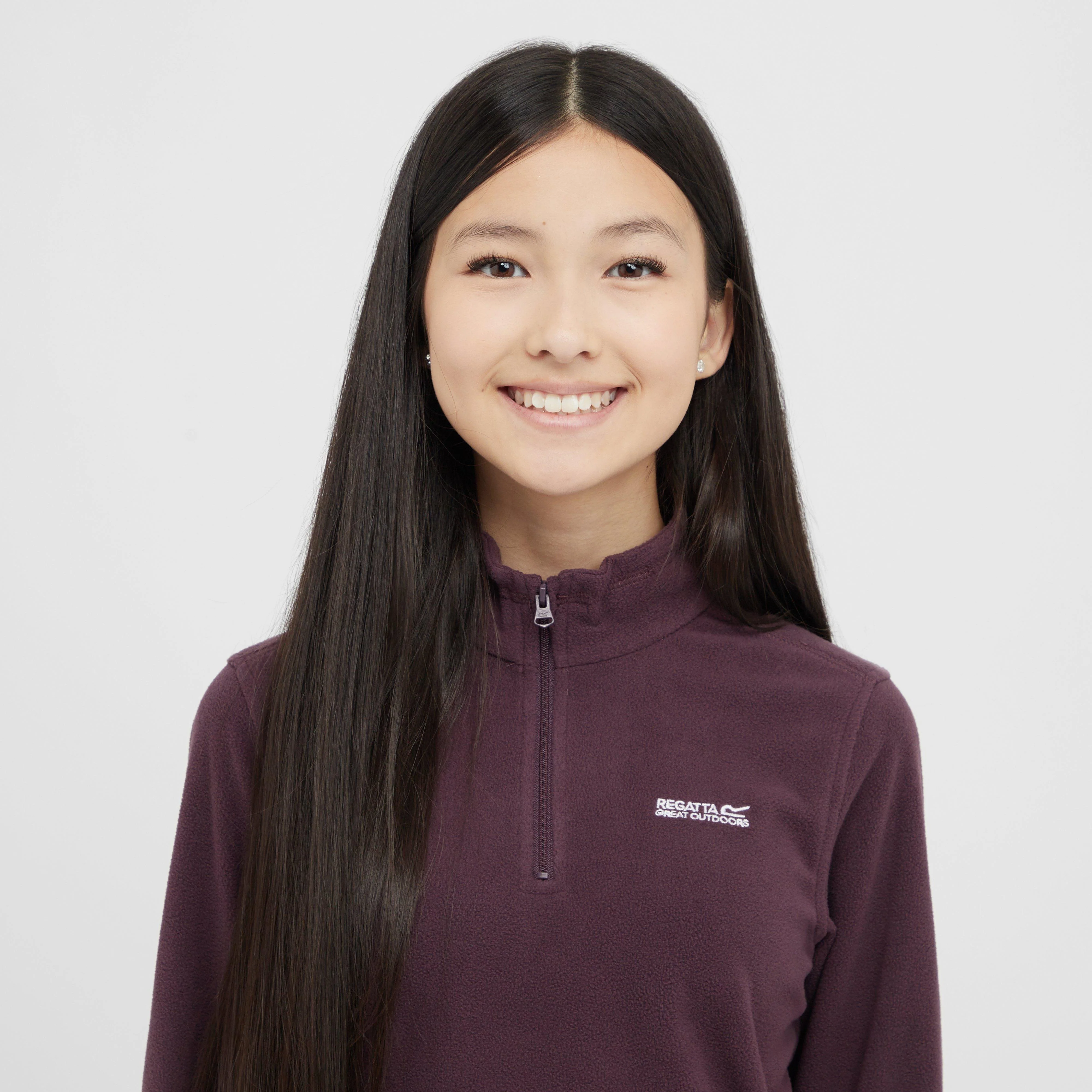 Kids Hot Shot II Half Zip Fleece Deep Plum - Image 4