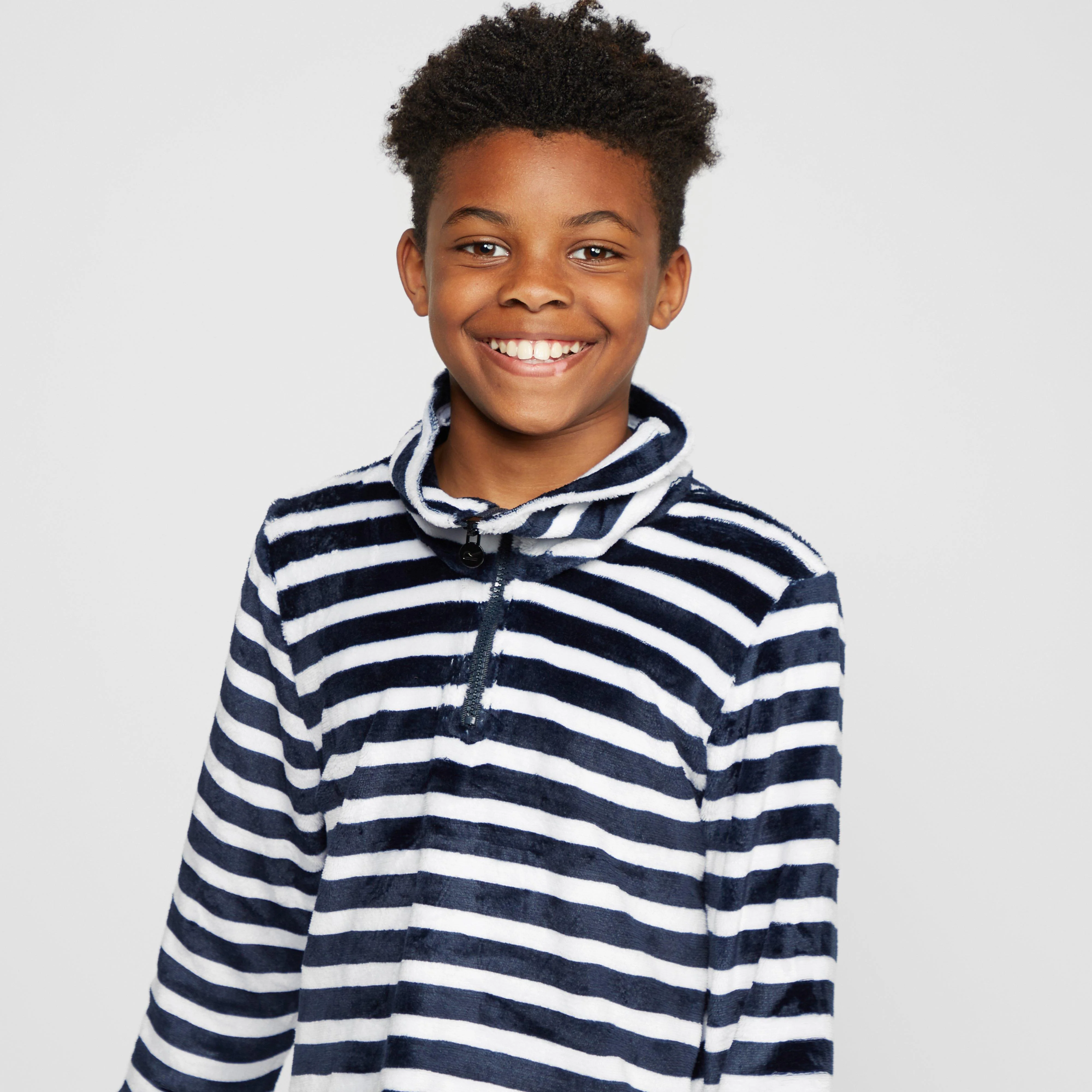 Kids Kamailie Half Zip Fleece Navy Stripe - Image 6