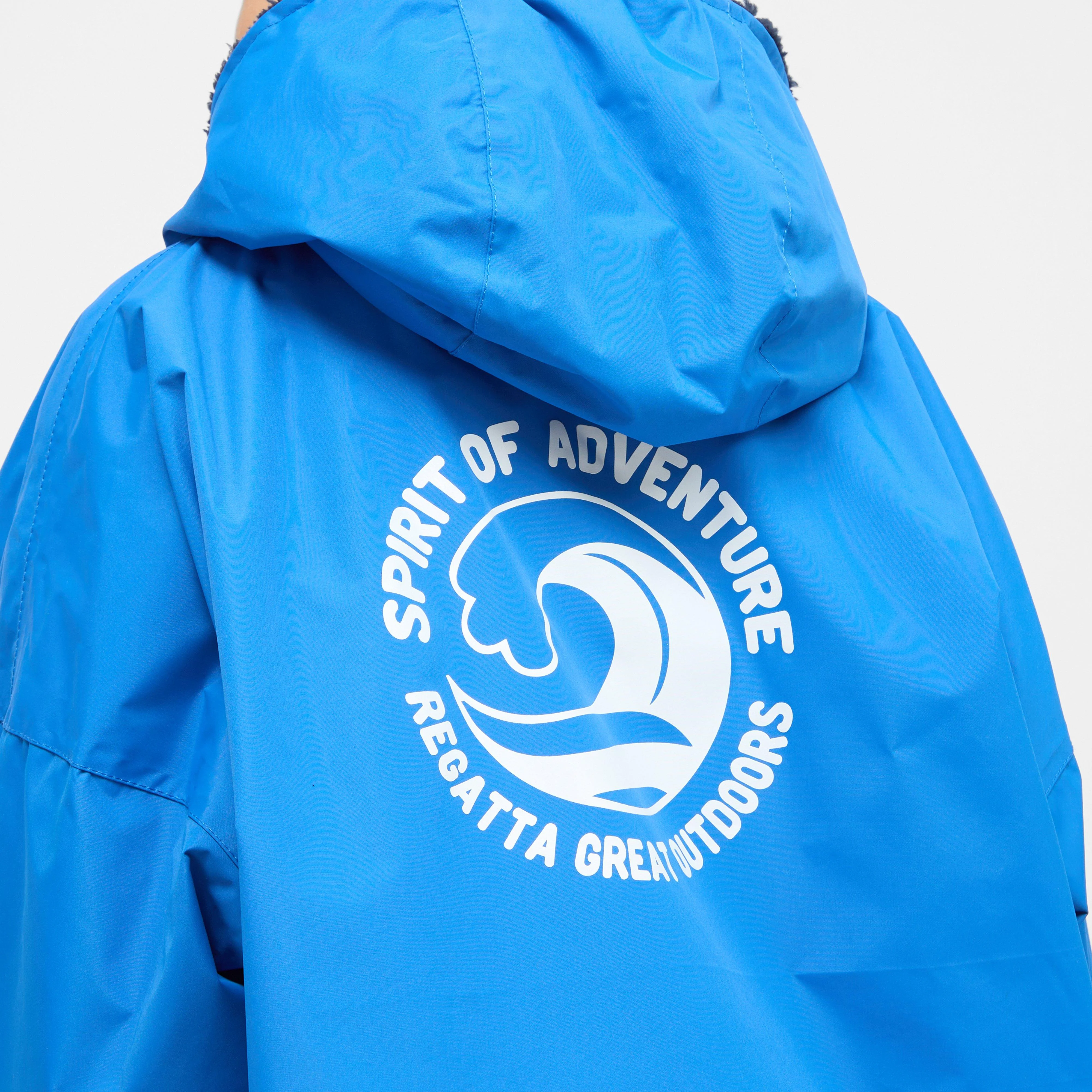 Kids Waterproof Robe Oxford Blue Navy - Image 10