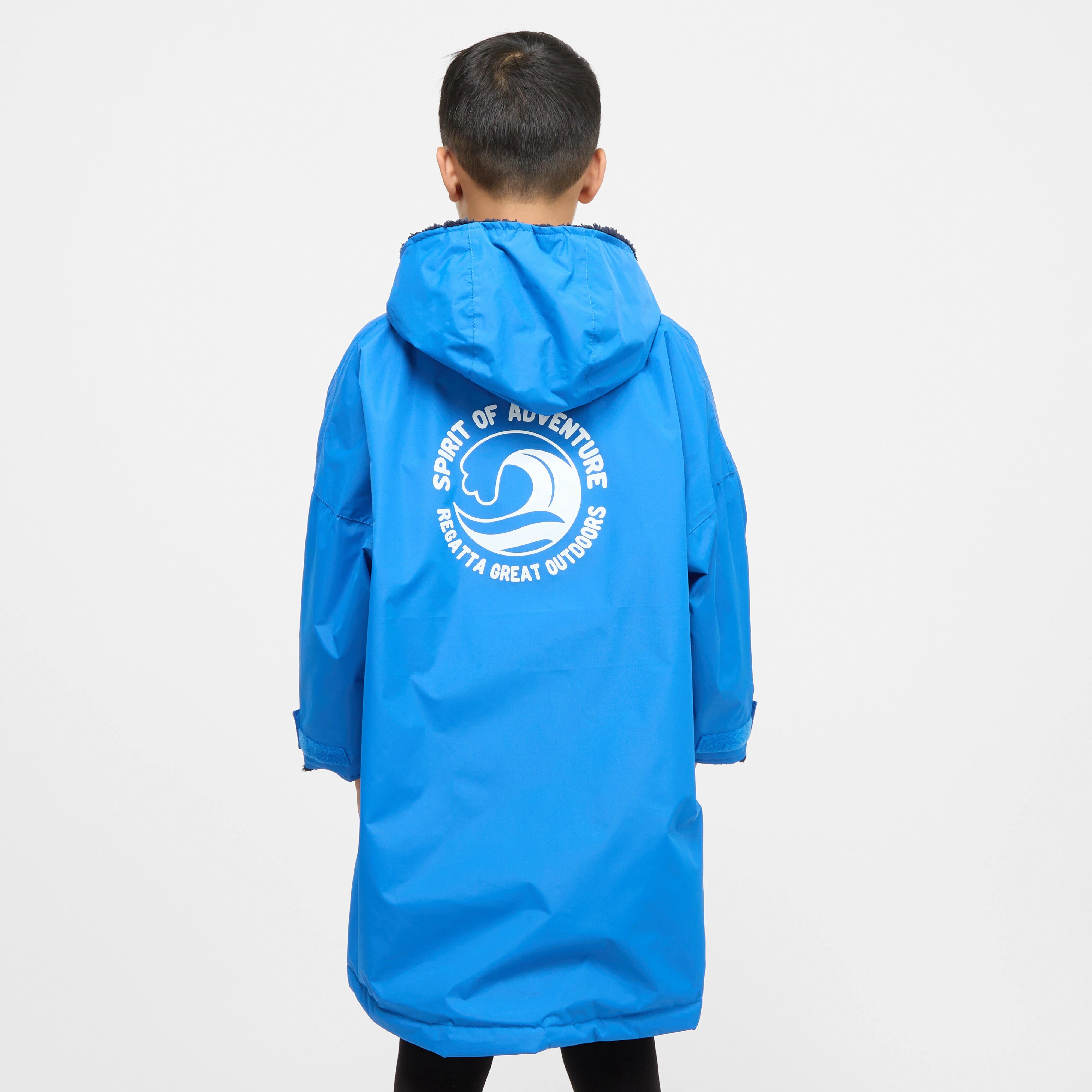 Kids Waterproof Robe Oxford Blue Navy - Image 2