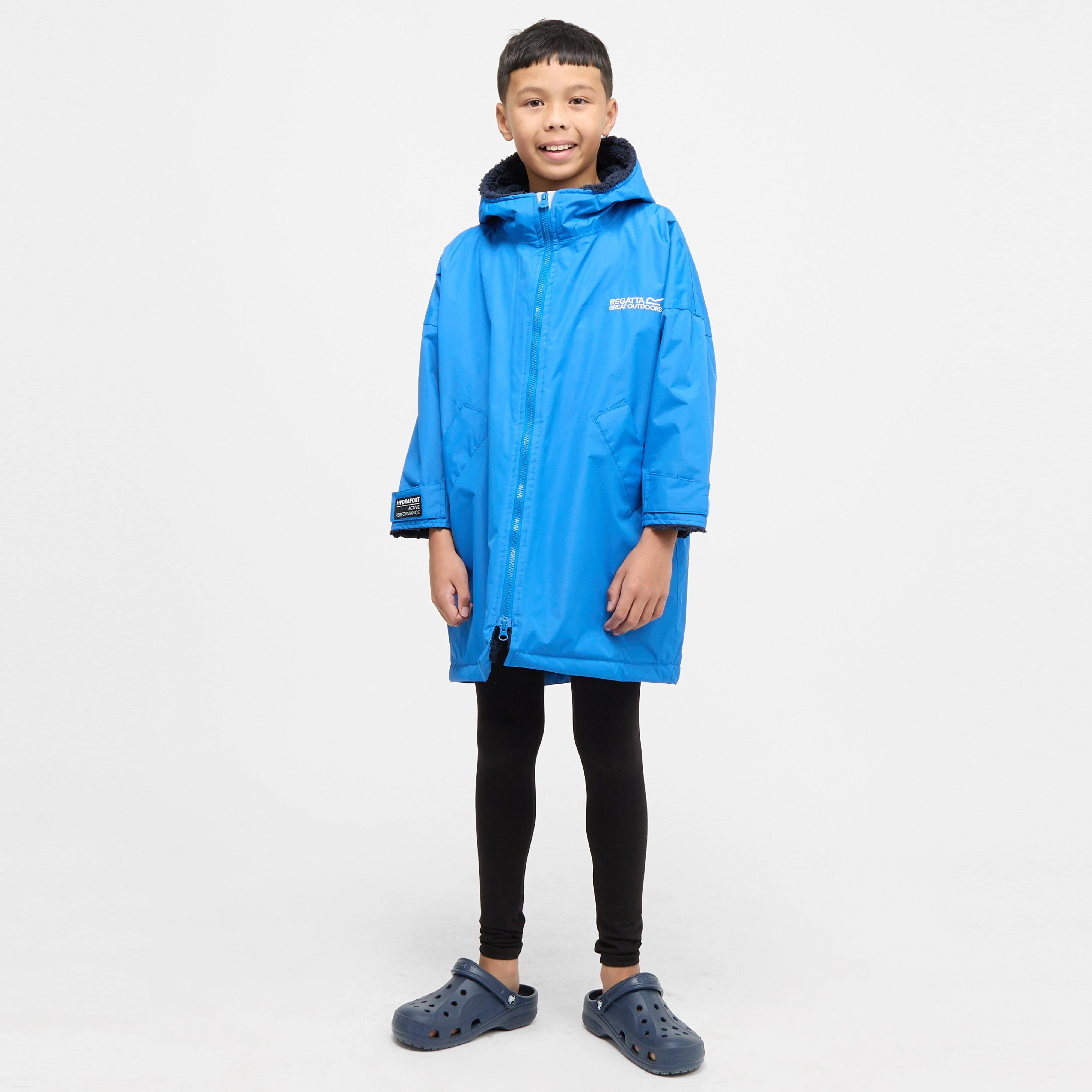 Kids Waterproof Robe Oxford Blue Navy - Image 3