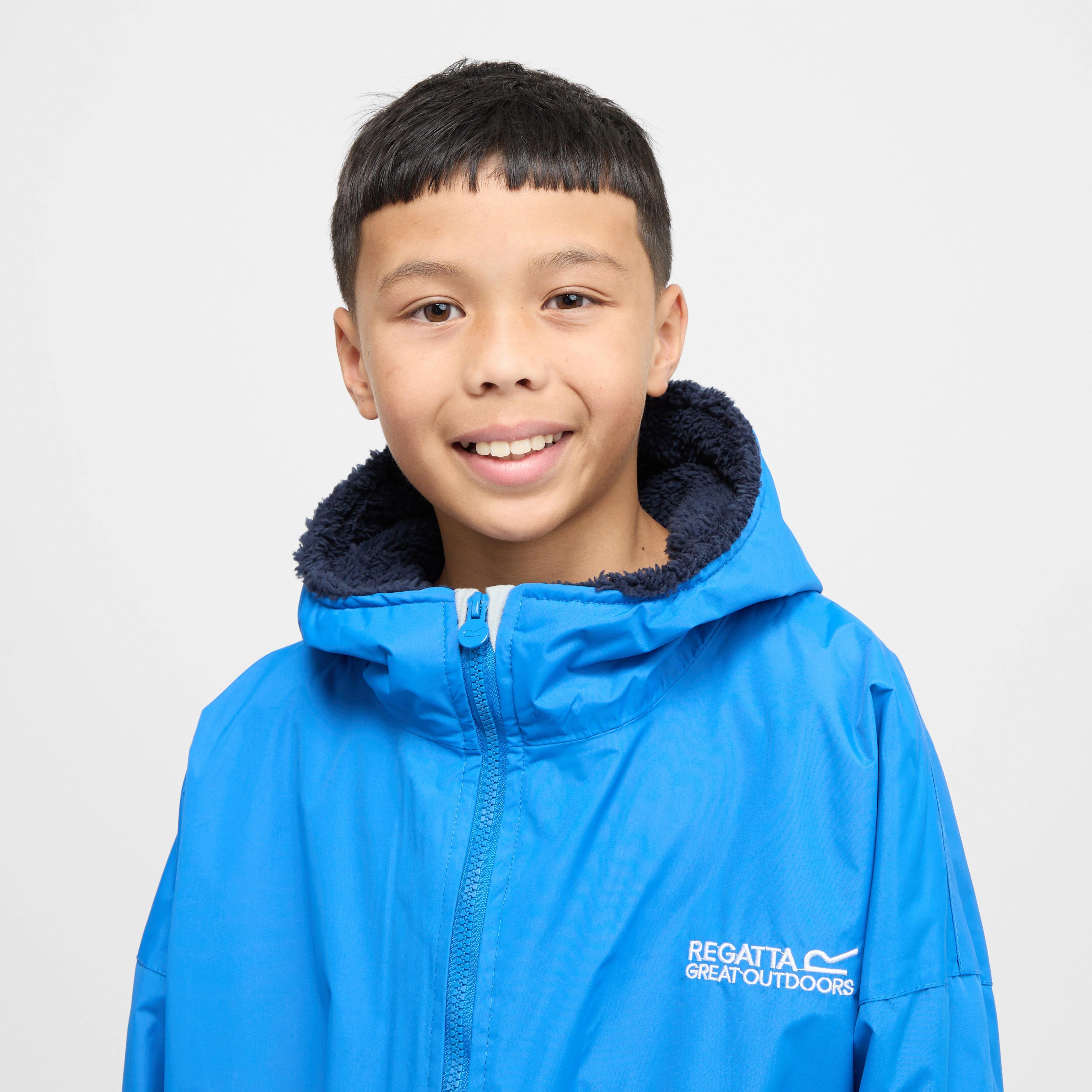 Kids Waterproof Robe Oxford Blue Navy - Image 9