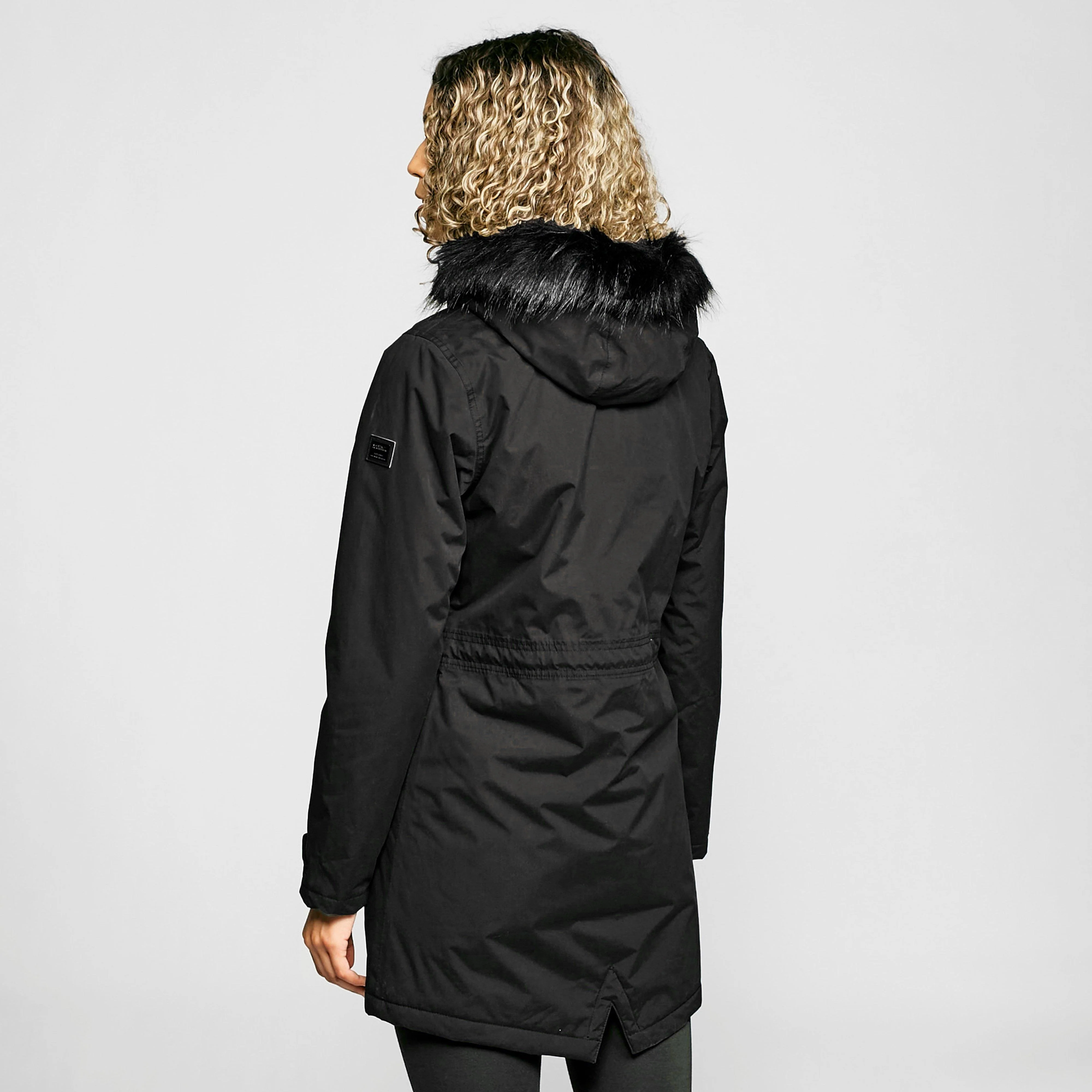 Ladies Serleena II Waterproof Insulated Parka Jacket Black - Image 2