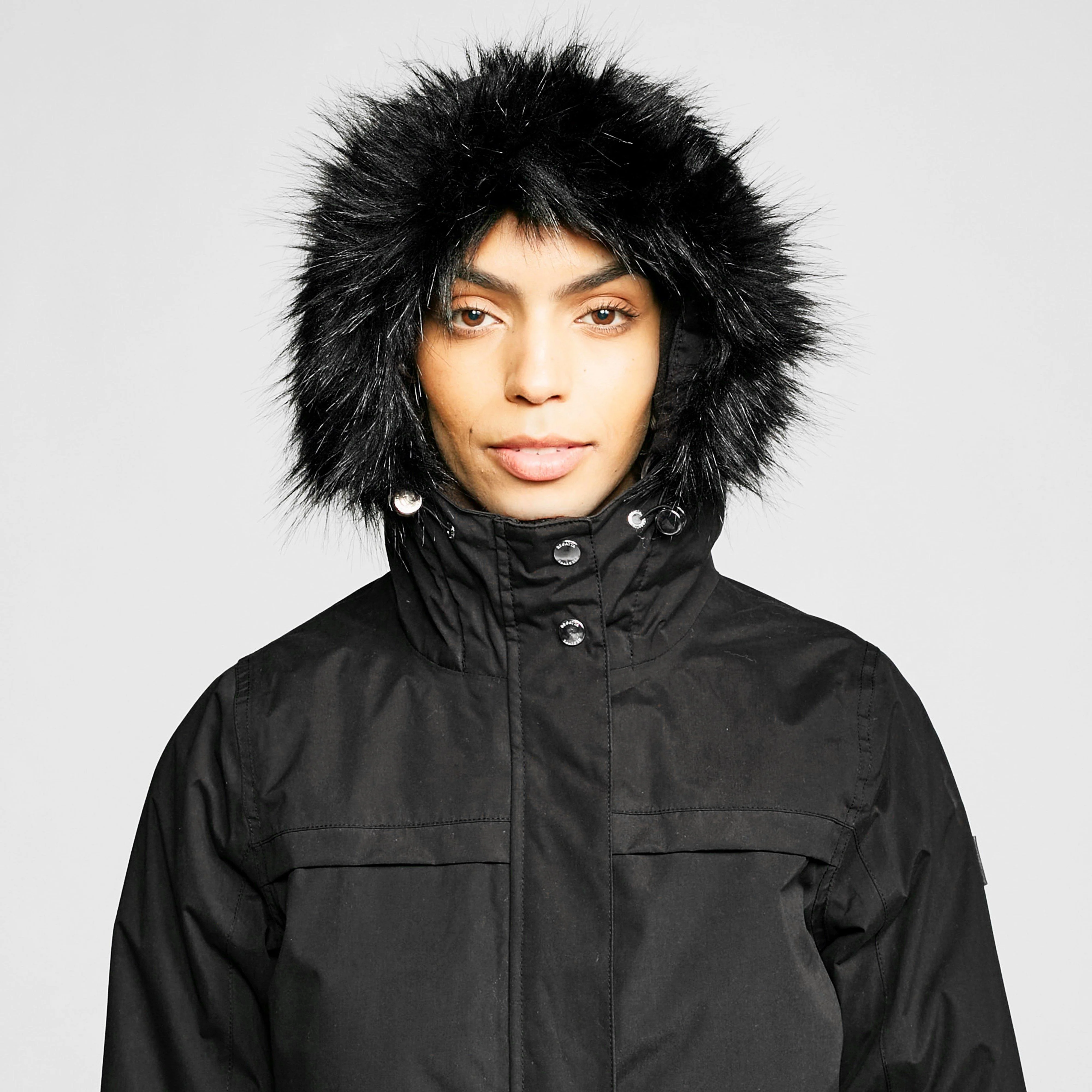 Ladies Serleena II Waterproof Insulated Parka Jacket Black - Image 4