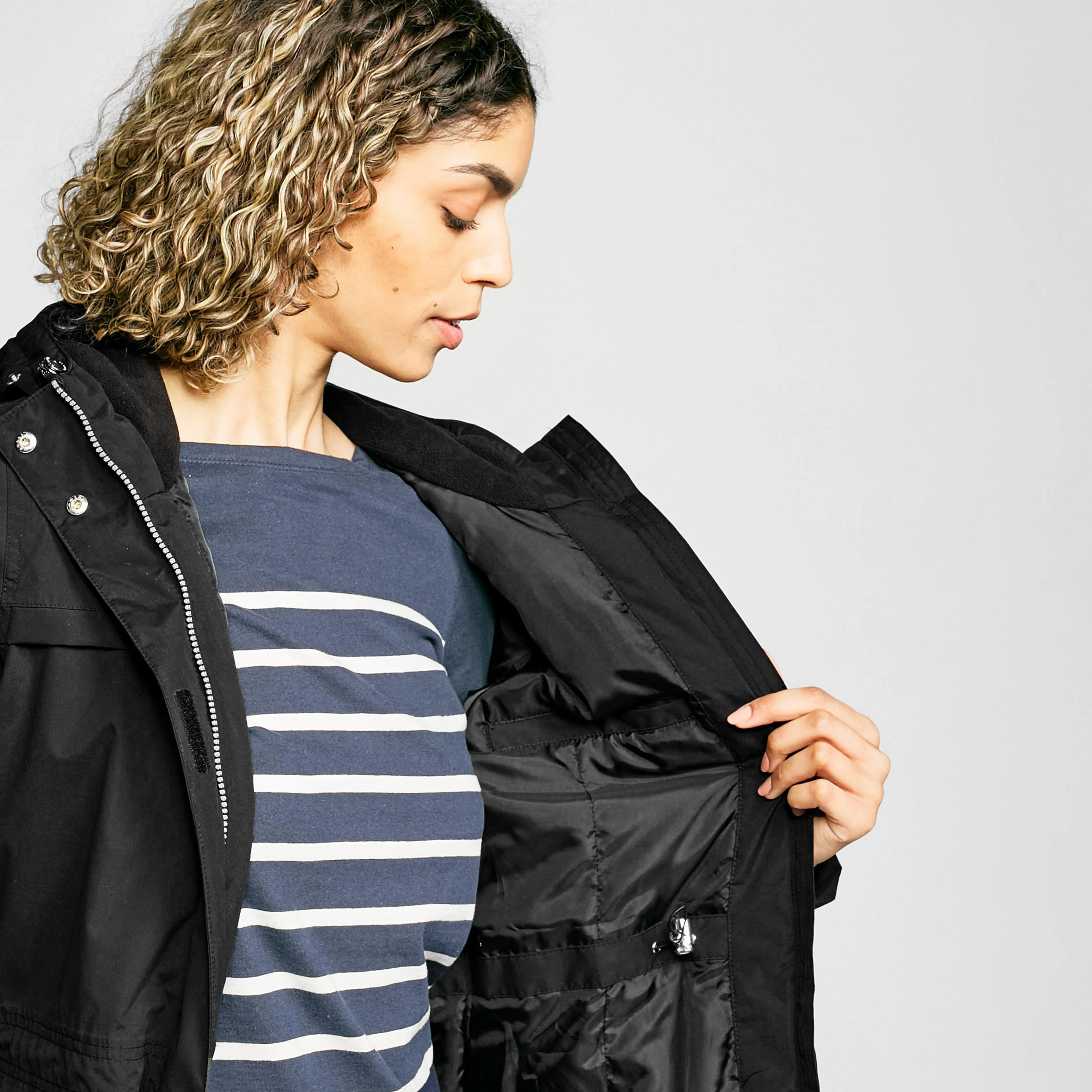 Ladies Serleena II Waterproof Insulated Parka Jacket Black - Image 7