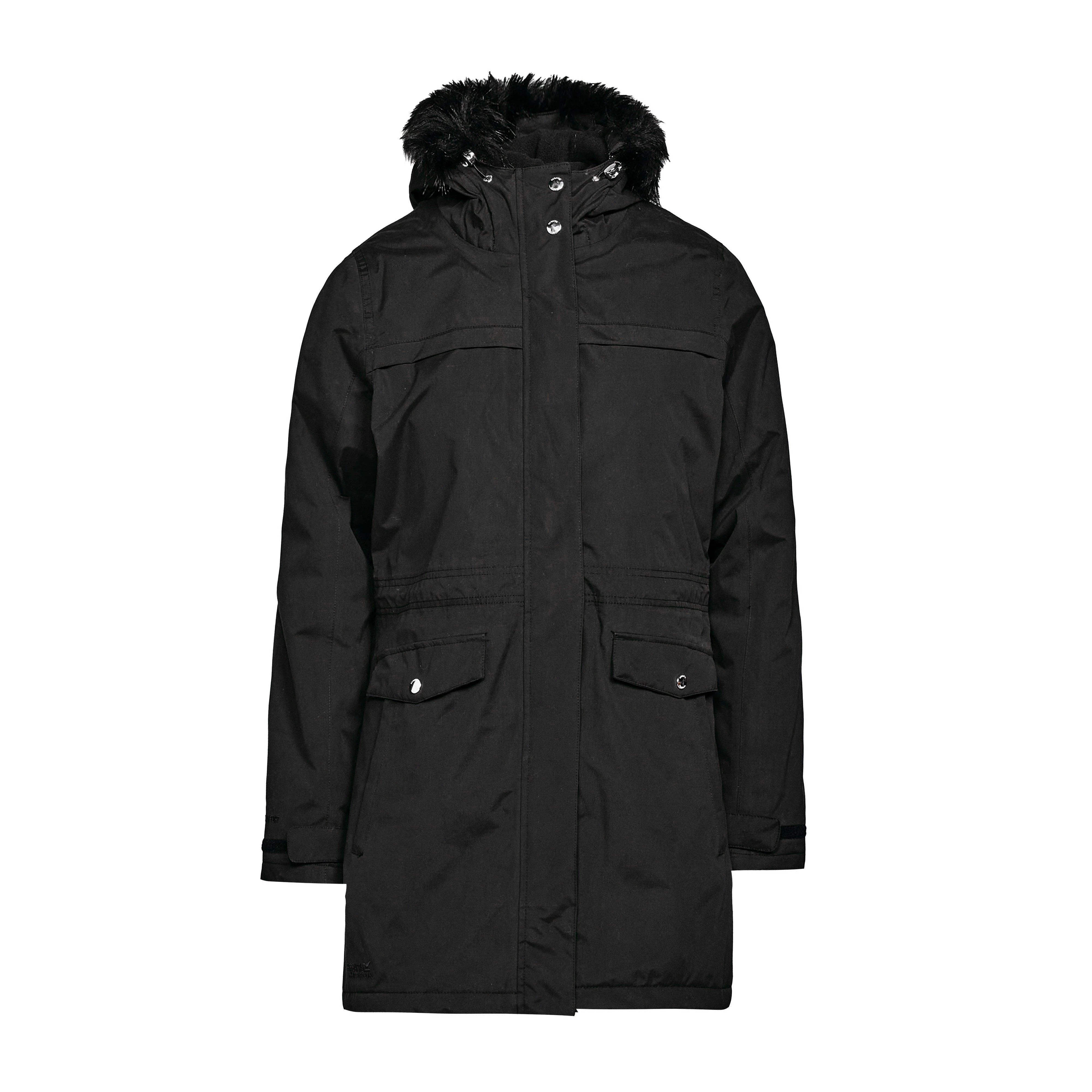 Ladies Serleena II Waterproof Insulated Parka Jacket Black - Image 8