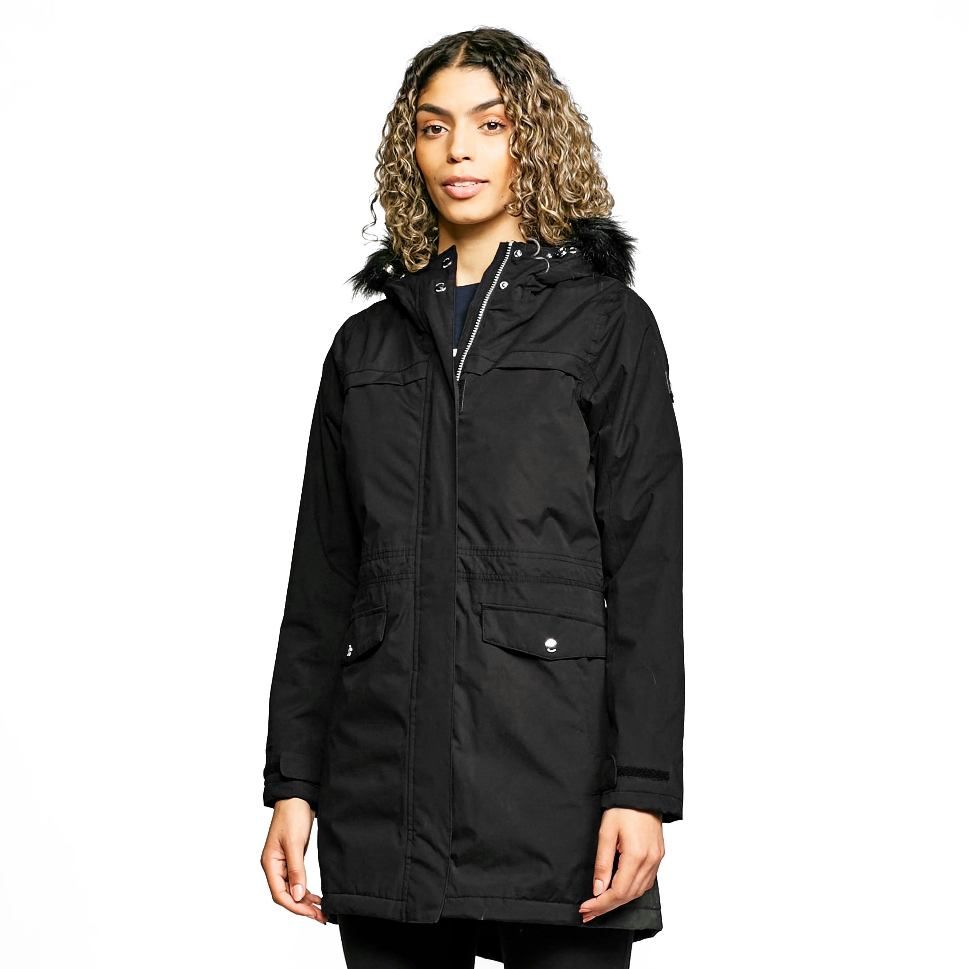Ladies Serleena II Waterproof Insulated Parka Jacket Black - Image 9