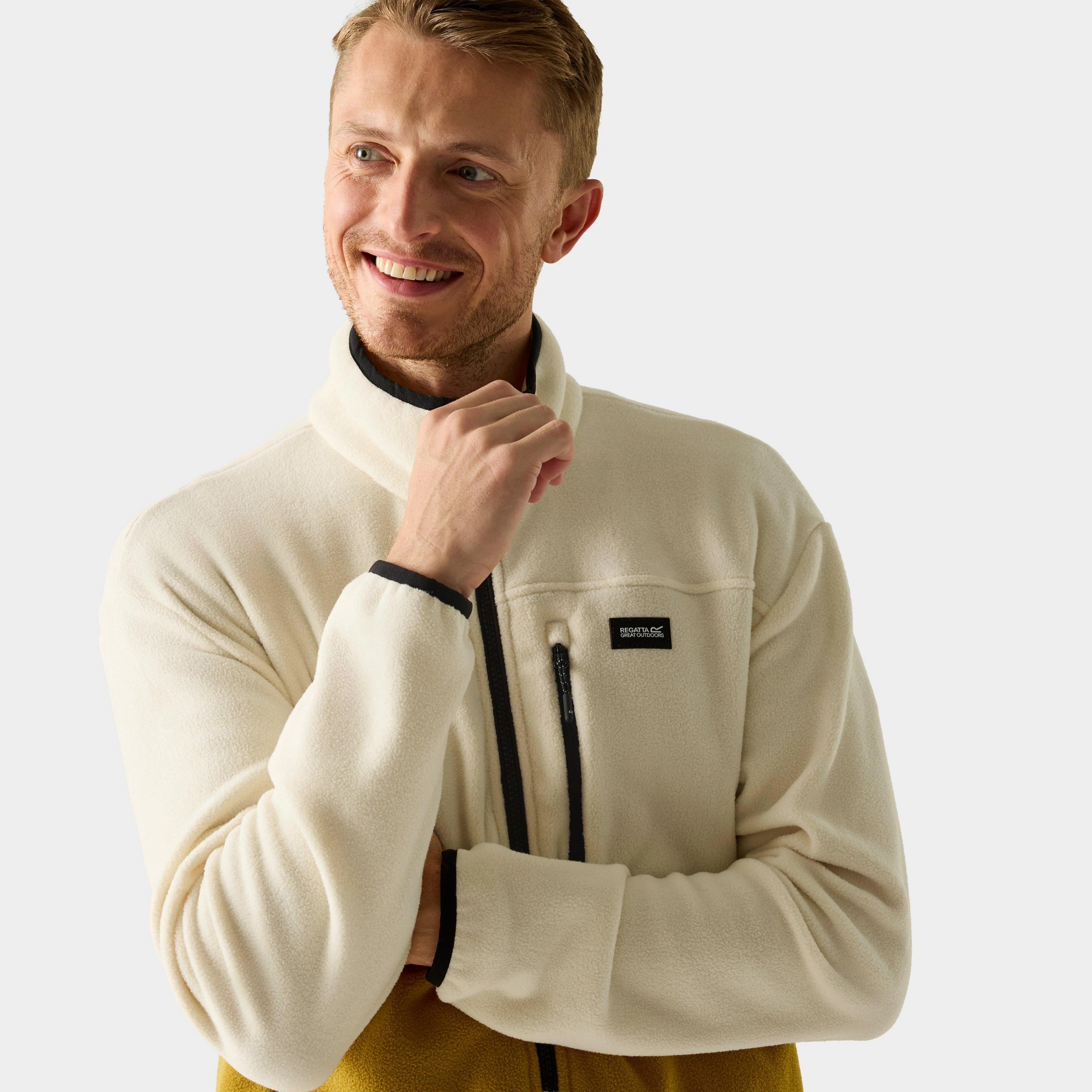 Menâ€™s Frankie Full Zip Borg Fleece Yellow - Image 3