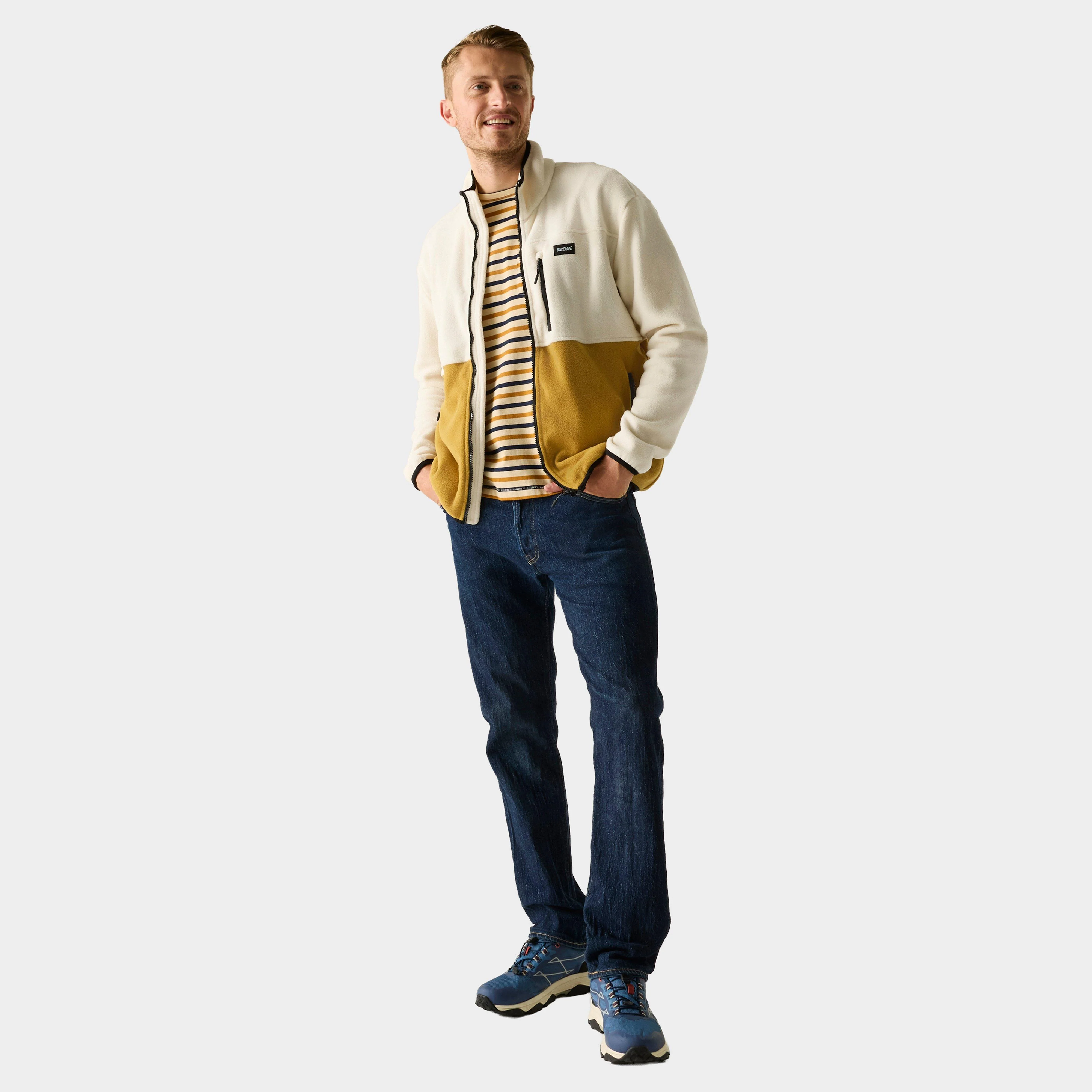 Menâ€™s Frankie Full Zip Borg Fleece Yellow - Image 4