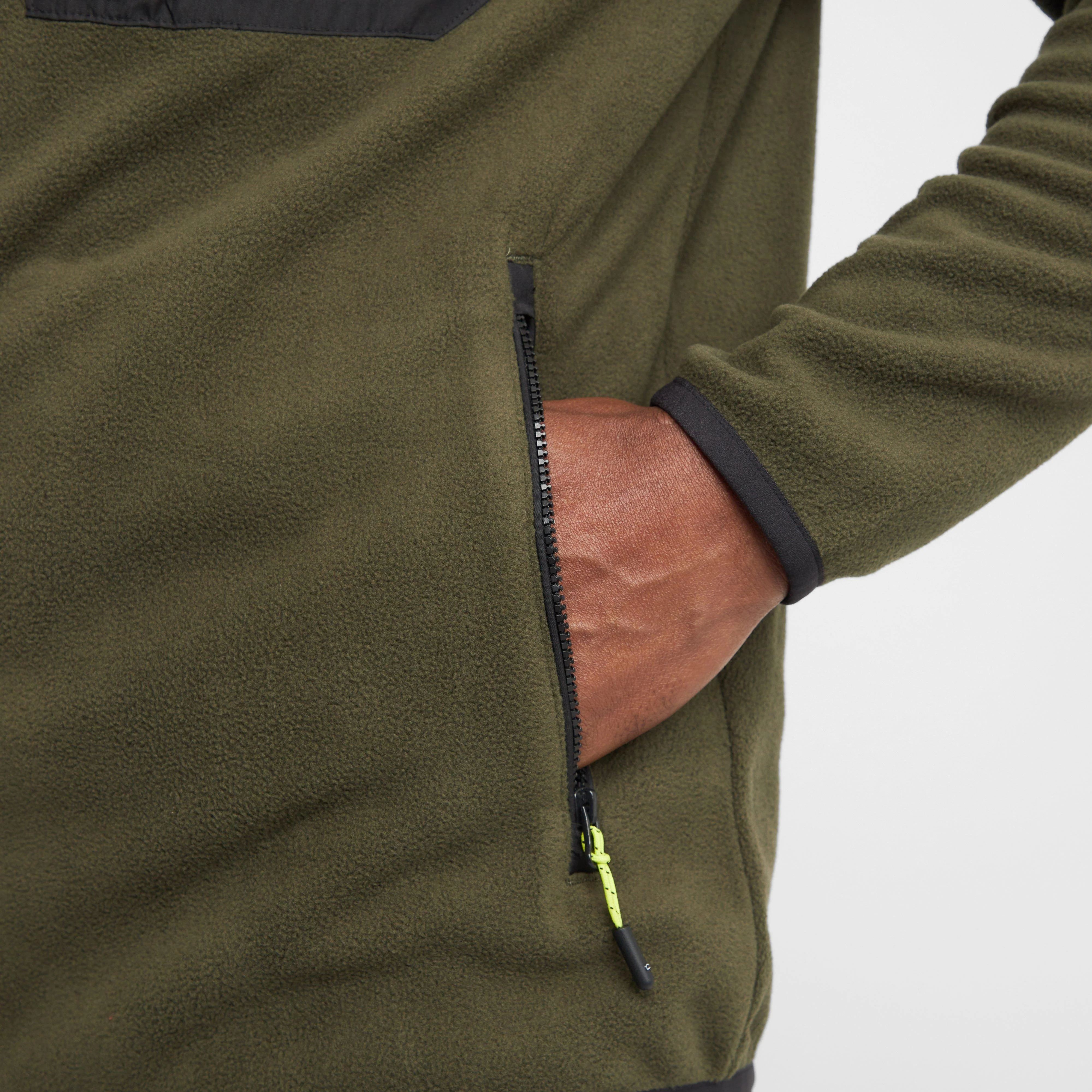 Mens Frankie Full Zip Fleece Dark Khaki - Image 6