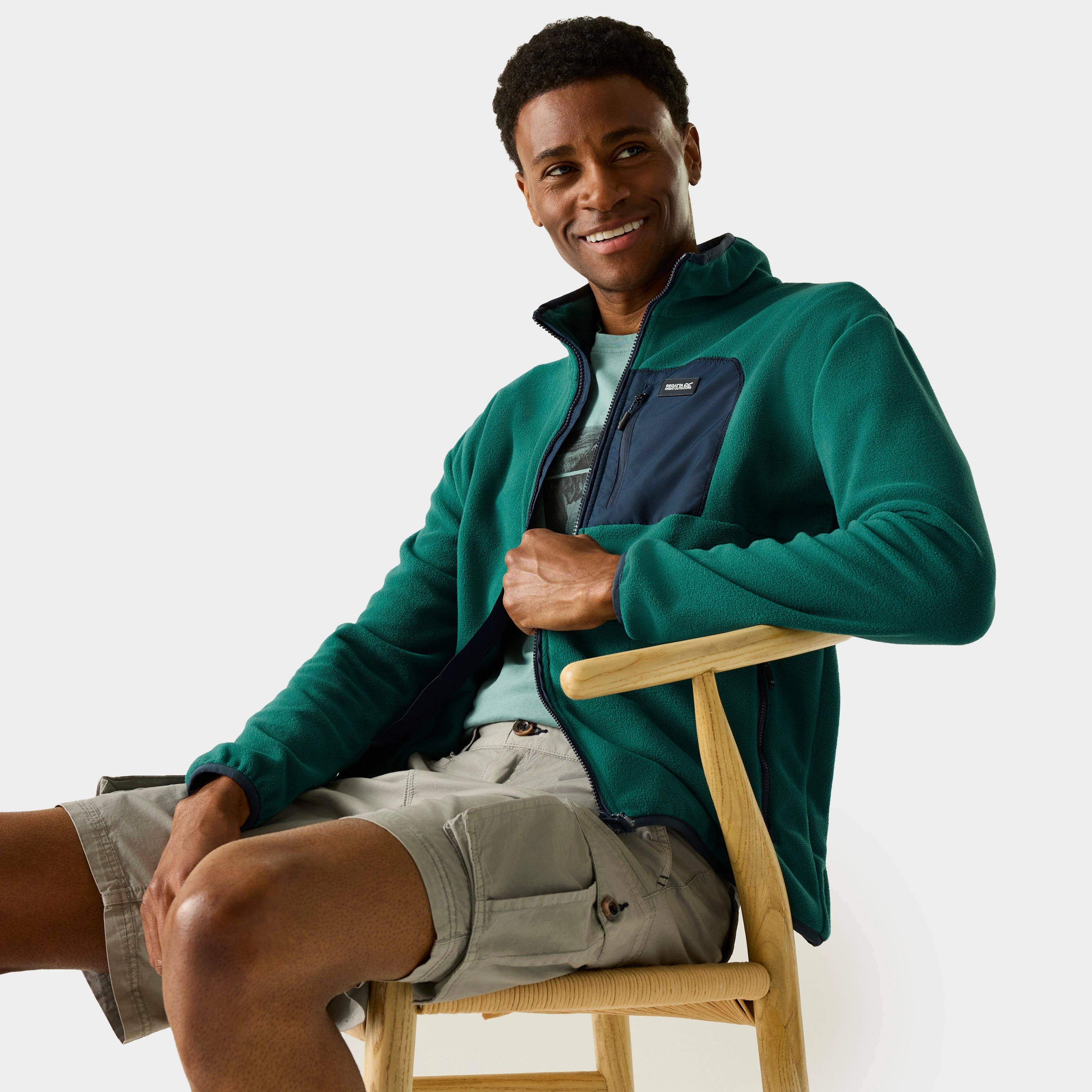 Men's Frankie Half Zip Fleece Green - Image 3