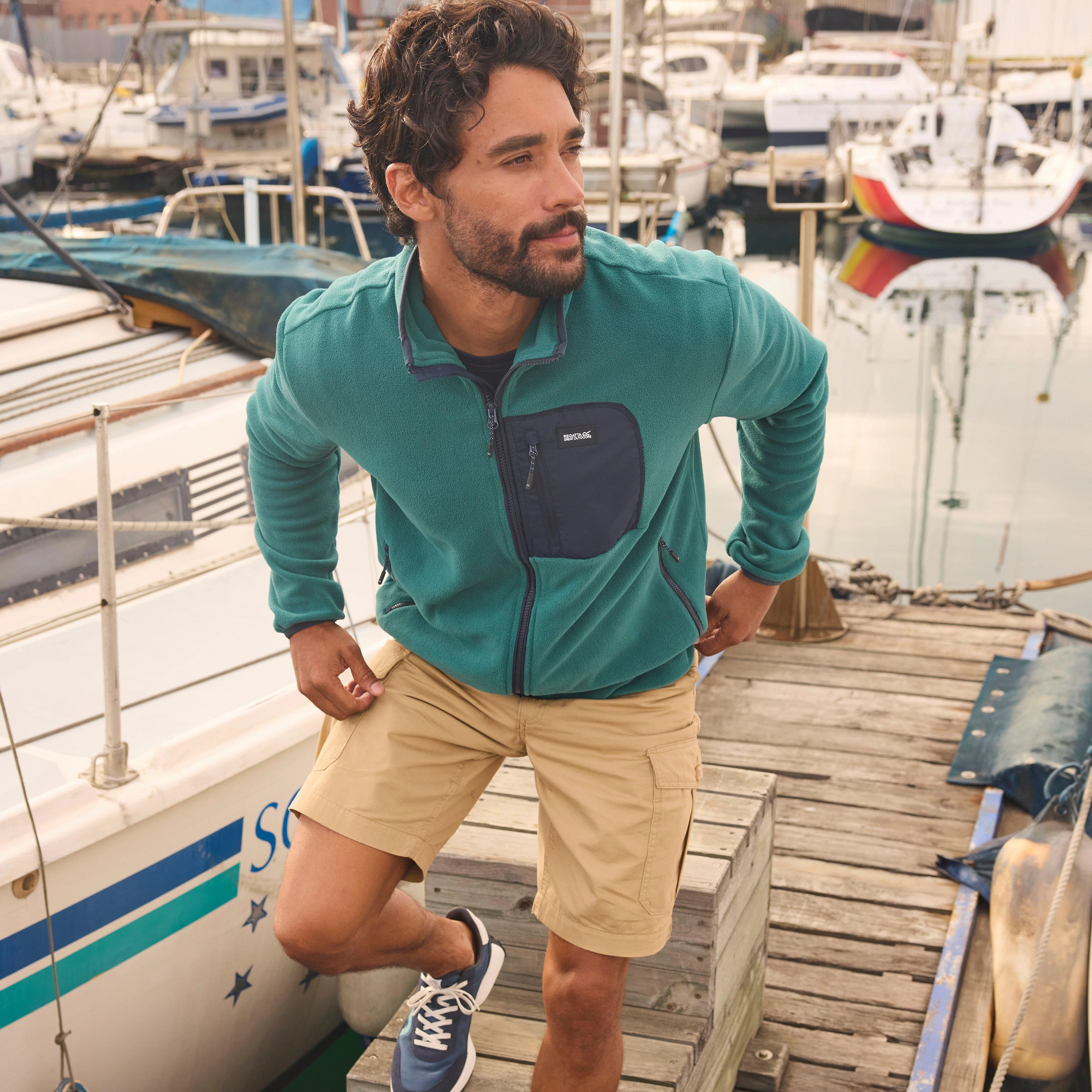 Men's Frankie Half Zip Fleece Green - Image 6