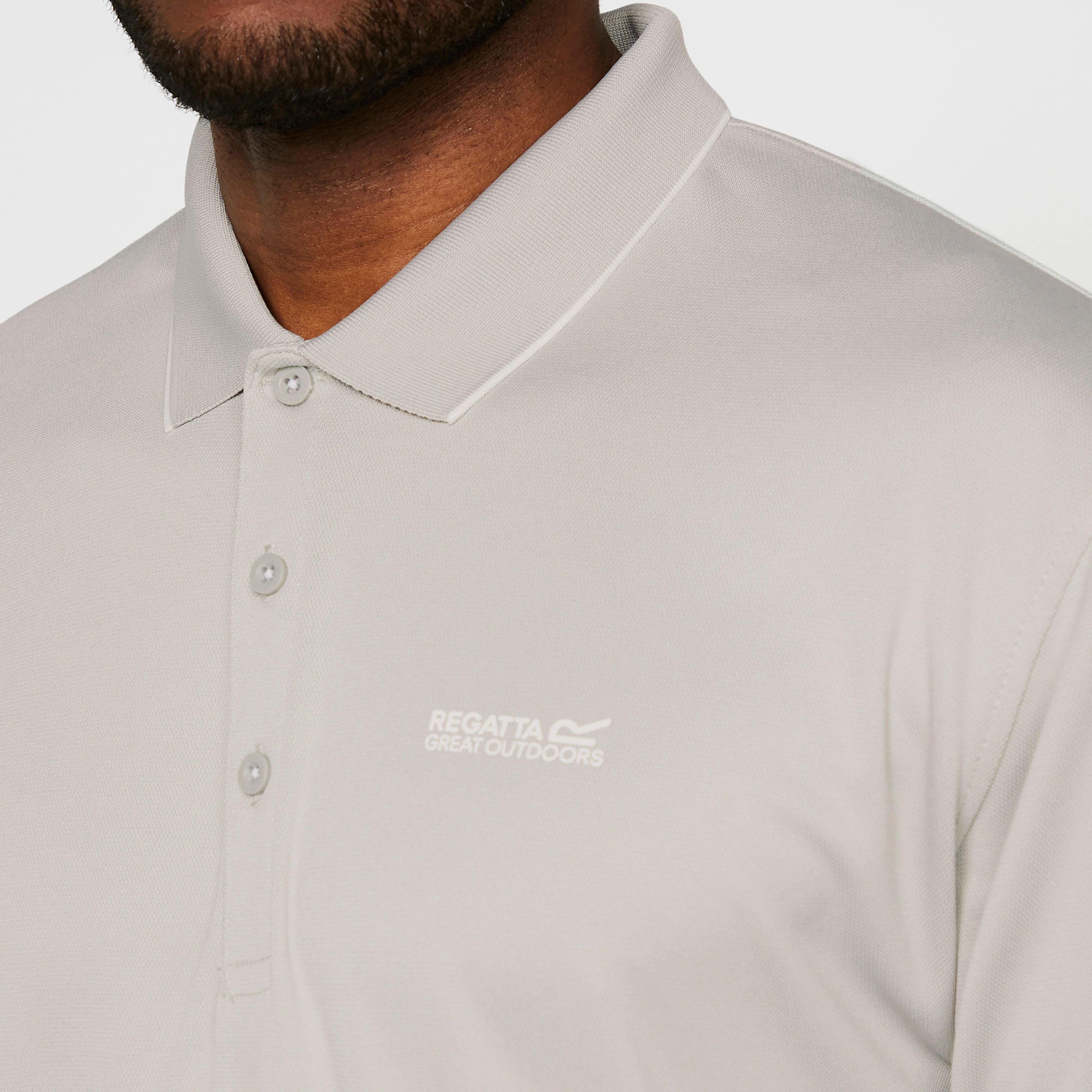 Mens Maverick V Active Polo Shirt Silver Grey - Image 5