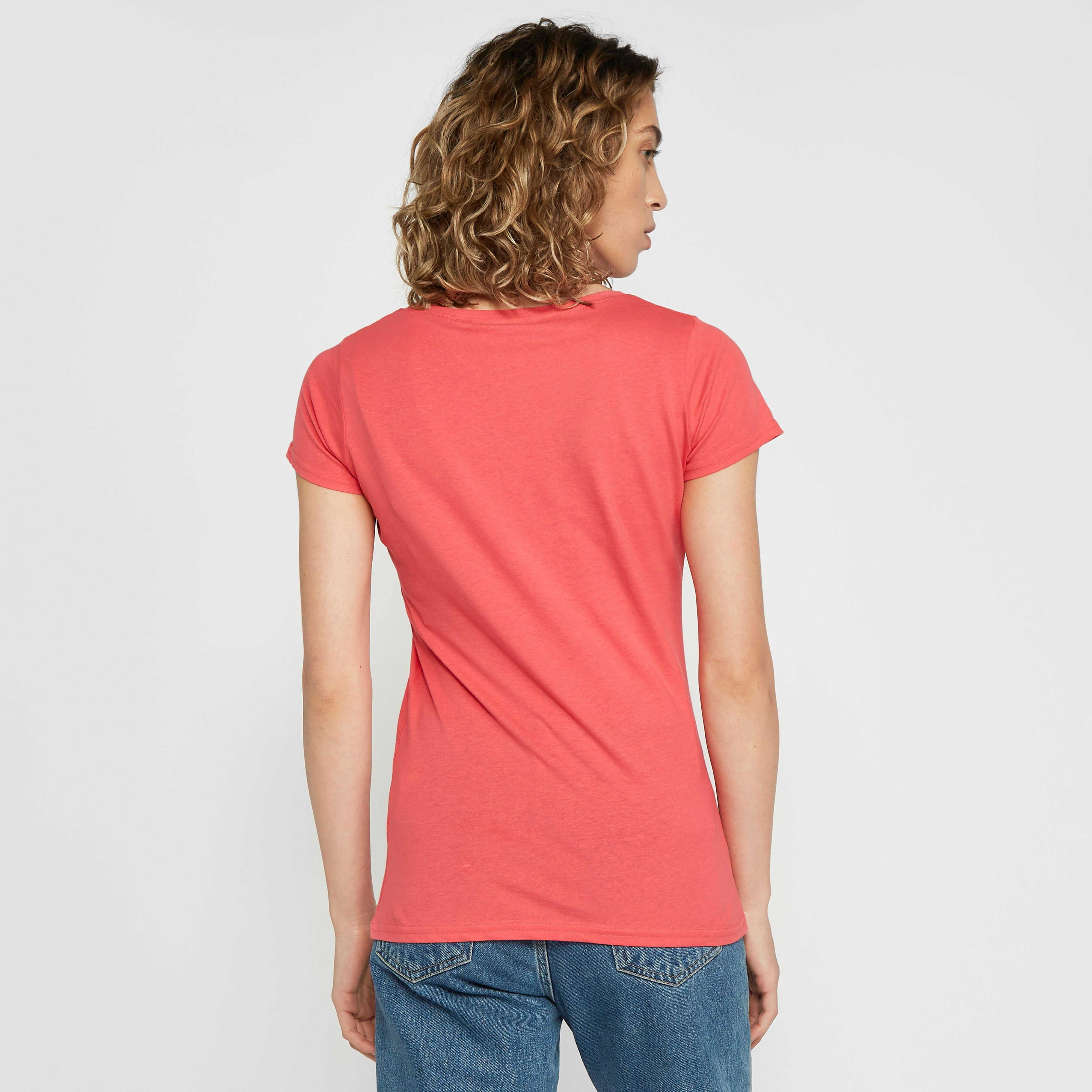 Womens Breezed II Print T-Shirt Tropical Pink - Image 2
