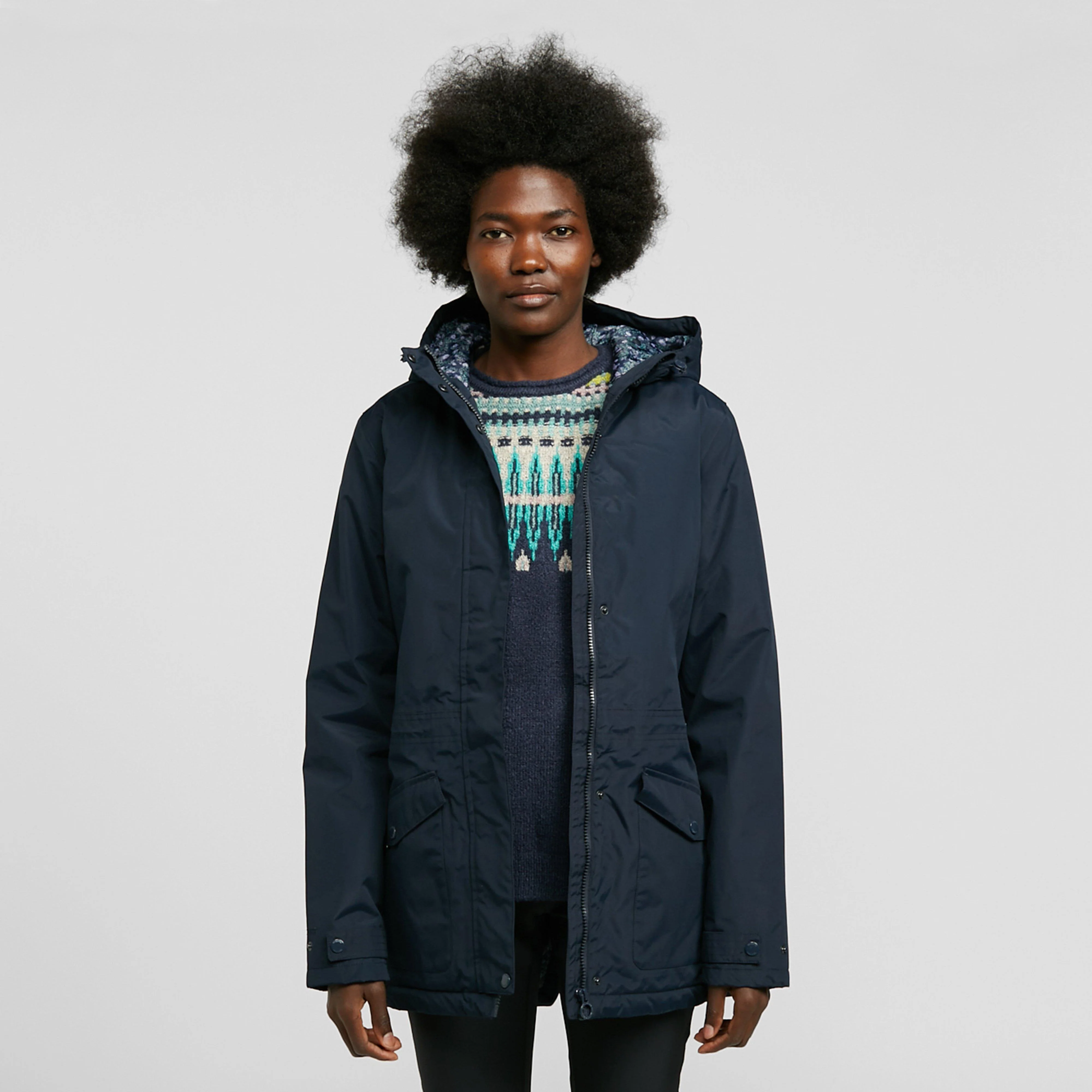 Womens Brigida Waterproof Insulated Jacket Navy Check