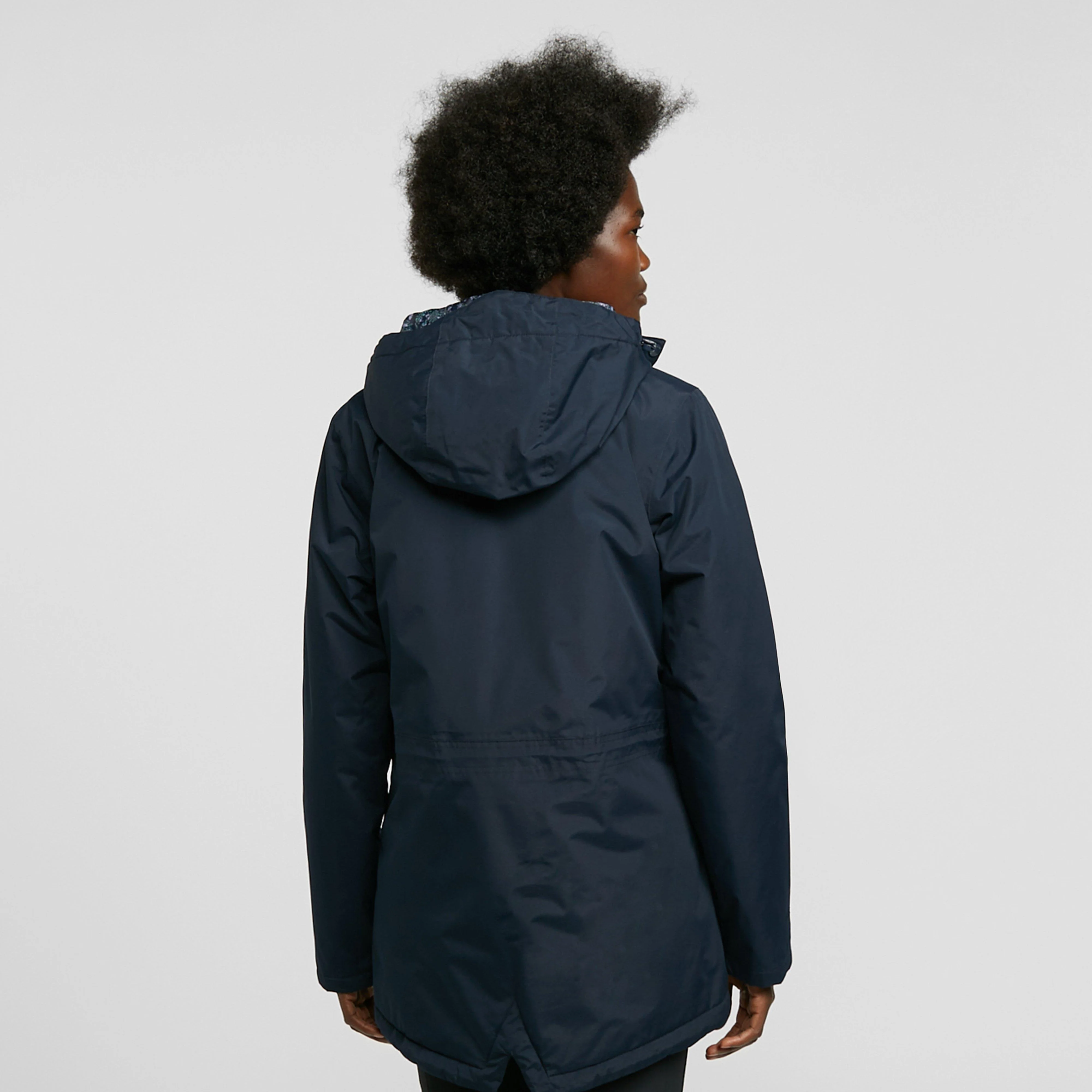 Womens Brigida Waterproof Insulated Jacket Navy Check - Image 2