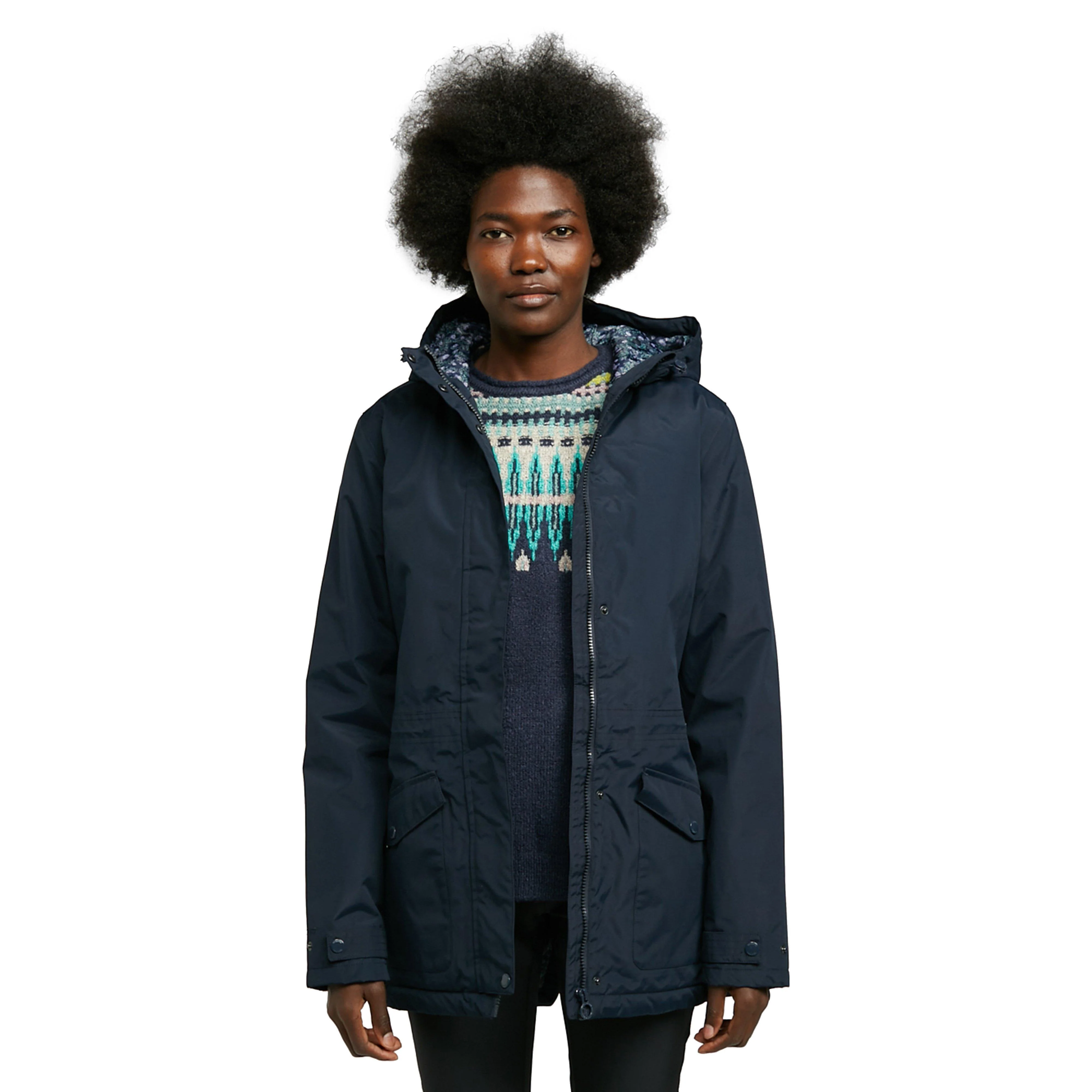 Womens Brigida Waterproof Insulated Jacket Navy Check - Image 8