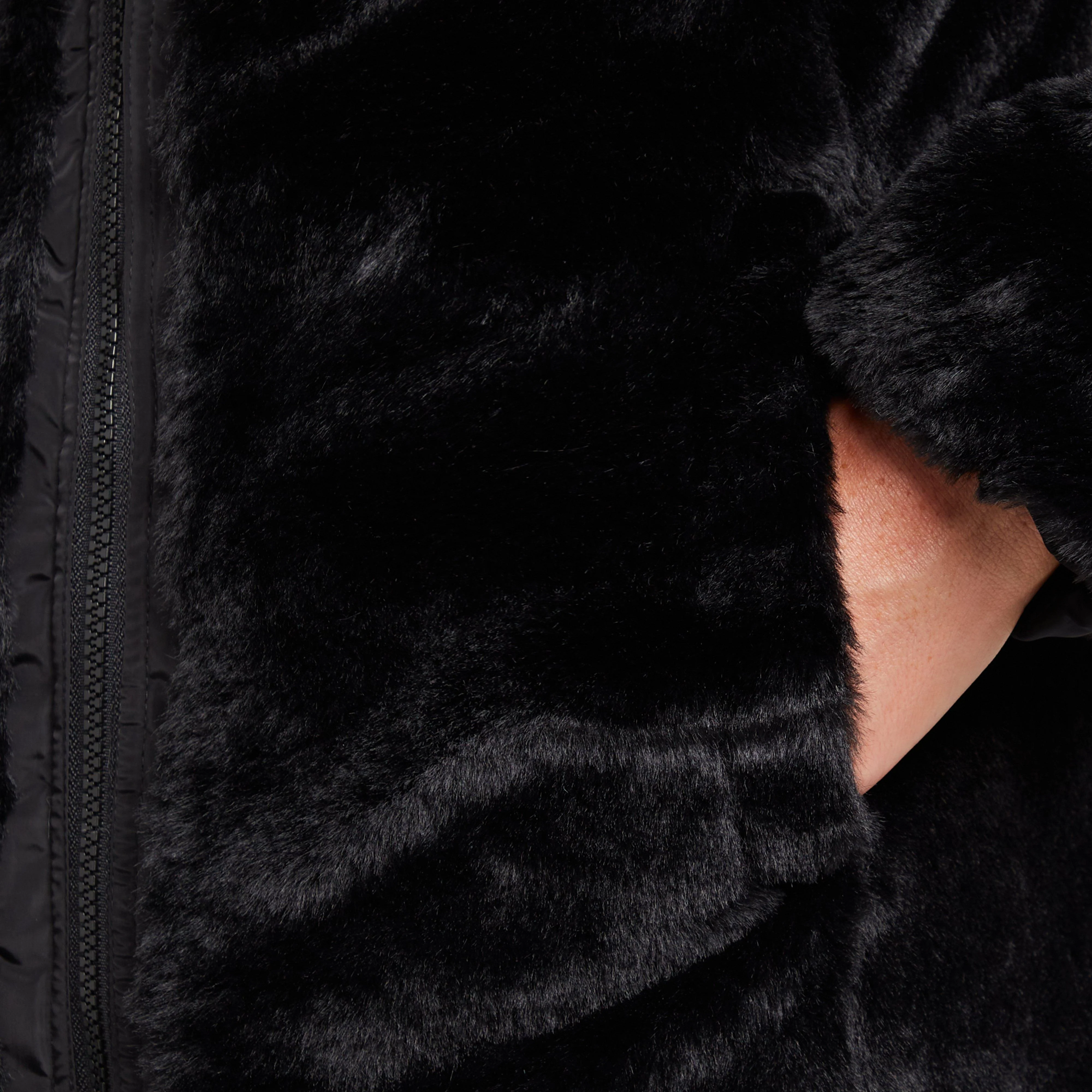Womens Caileigh Reversible Parka Jacket Black - Image 11