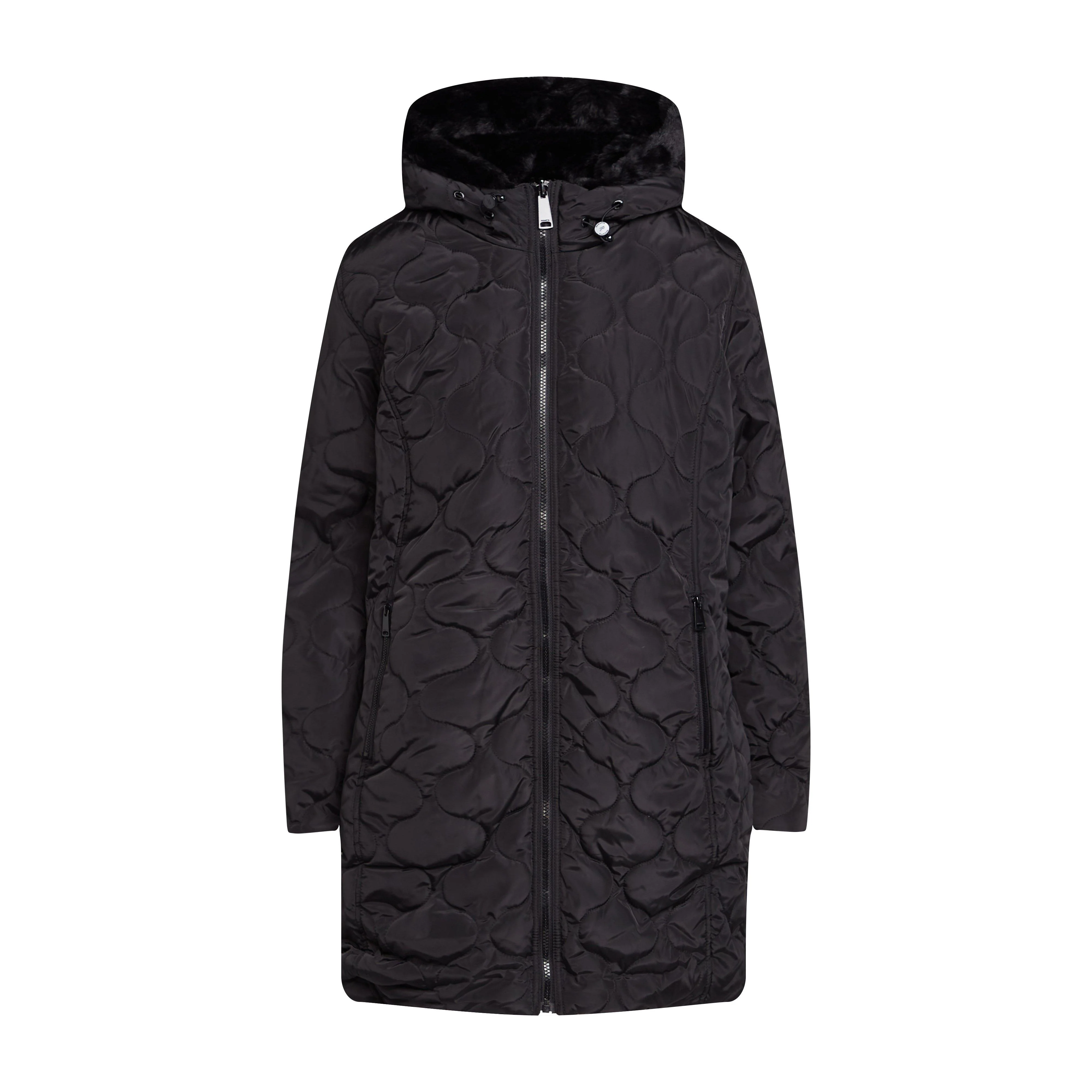 Womens Caileigh Reversible Parka Jacket Black - Image 12