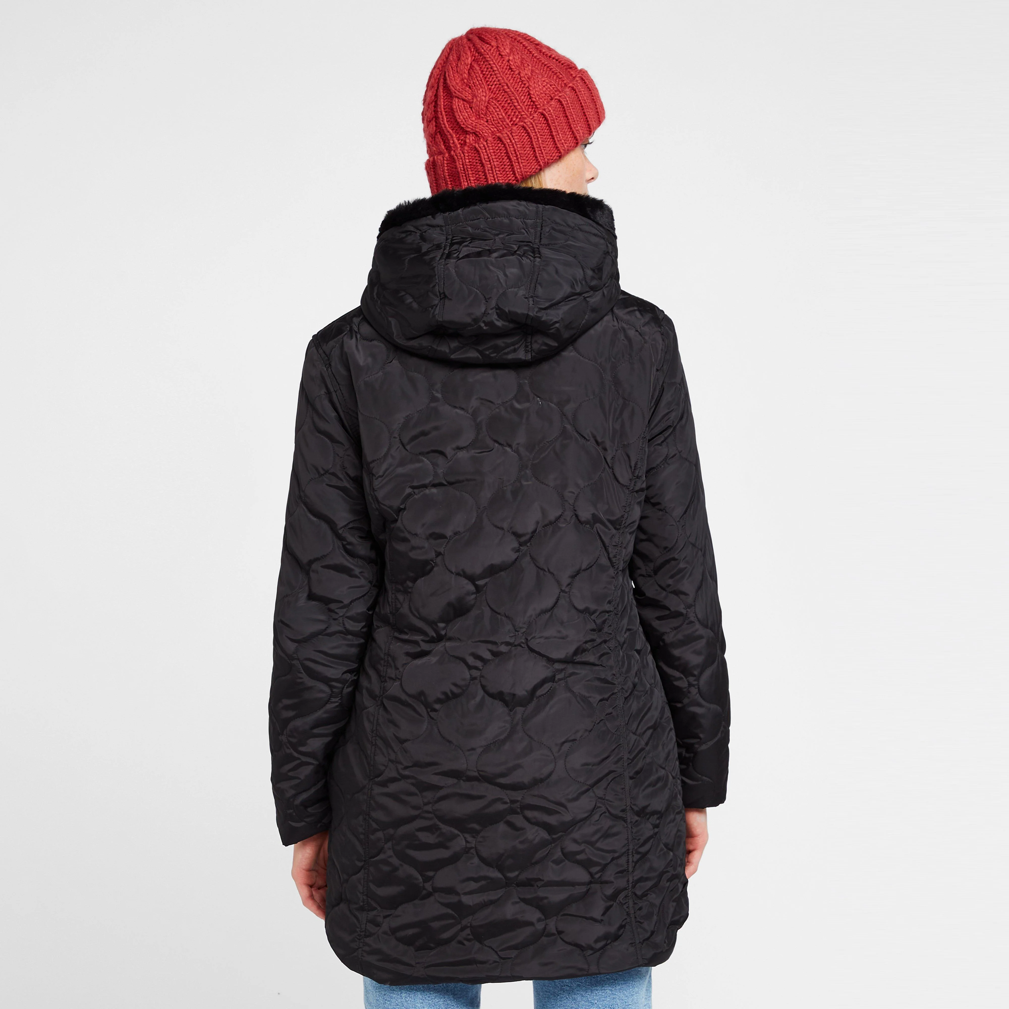Womens Caileigh Reversible Parka Jacket Black - Image 2