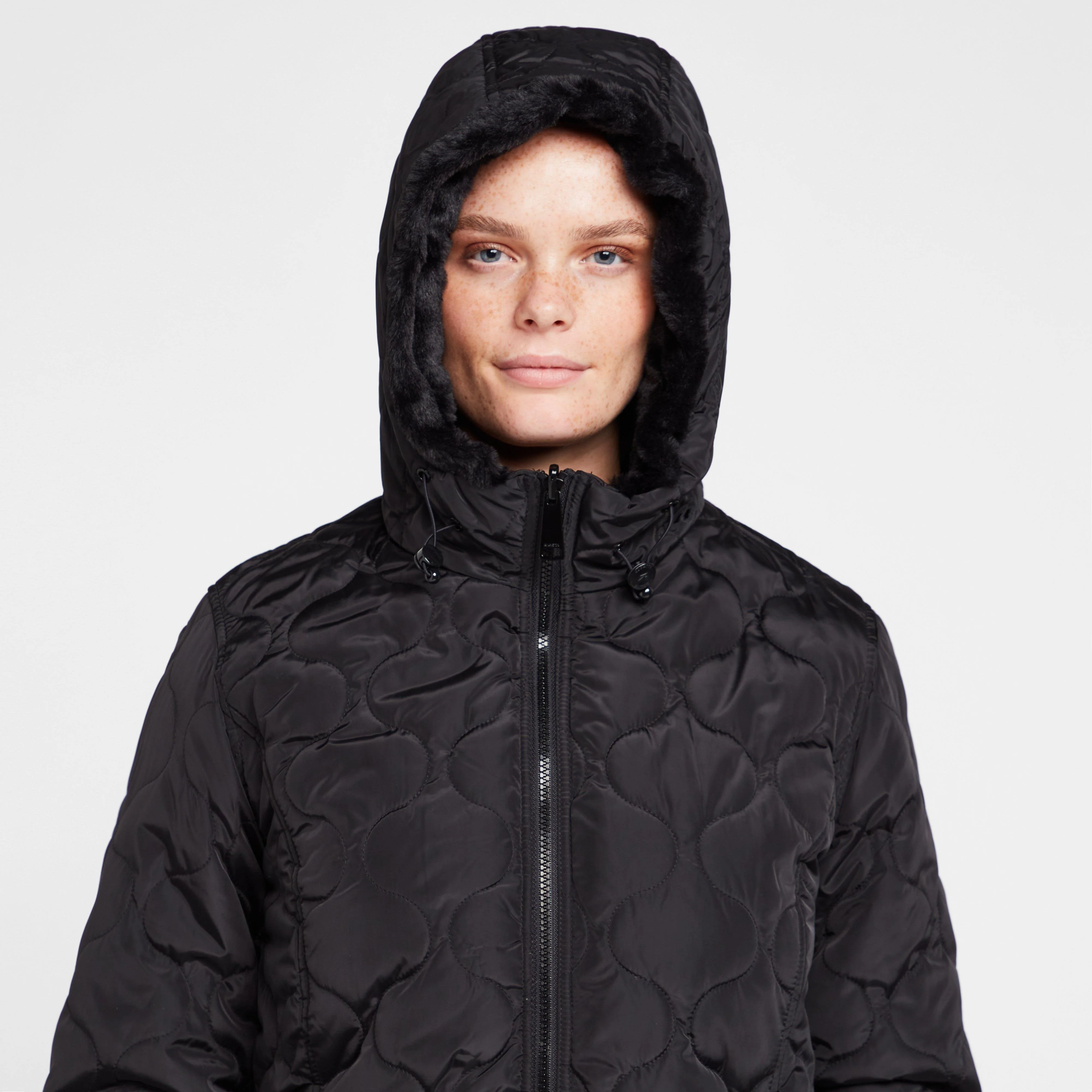 Womens Caileigh Reversible Parka Jacket Black - Image 5