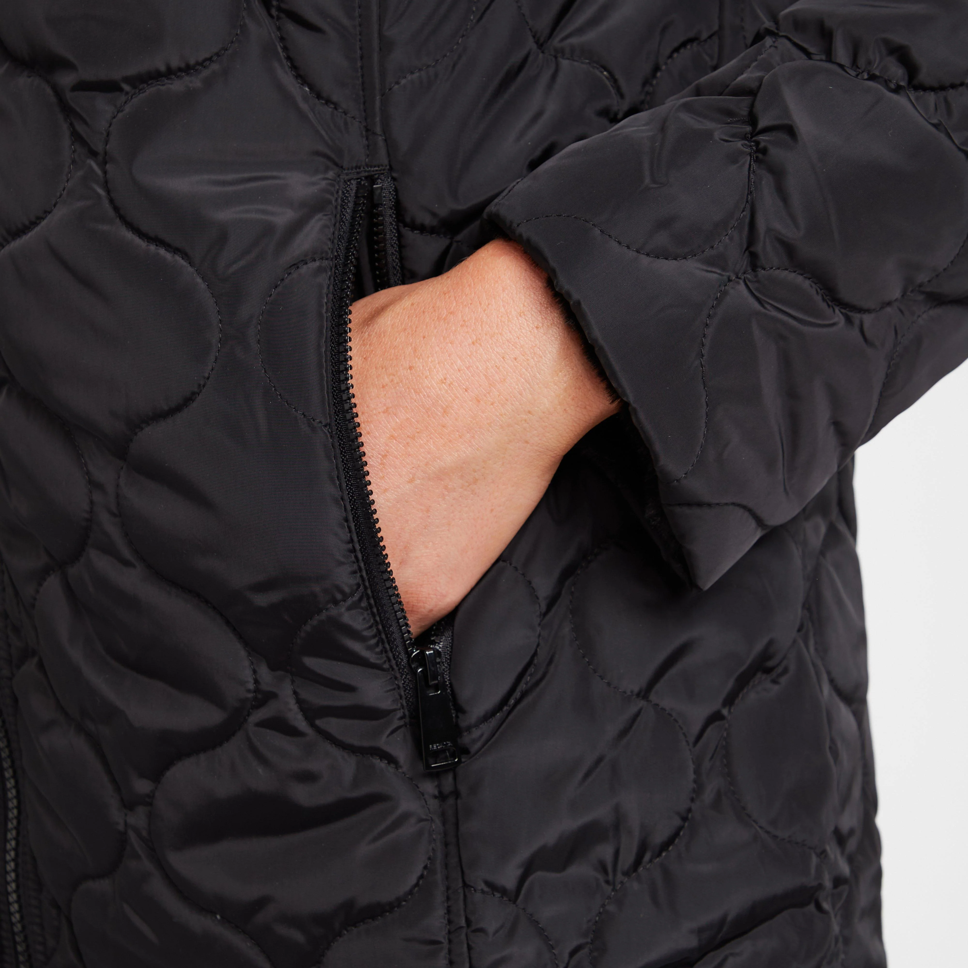 Womens Caileigh Reversible Parka Jacket Black - Image 9