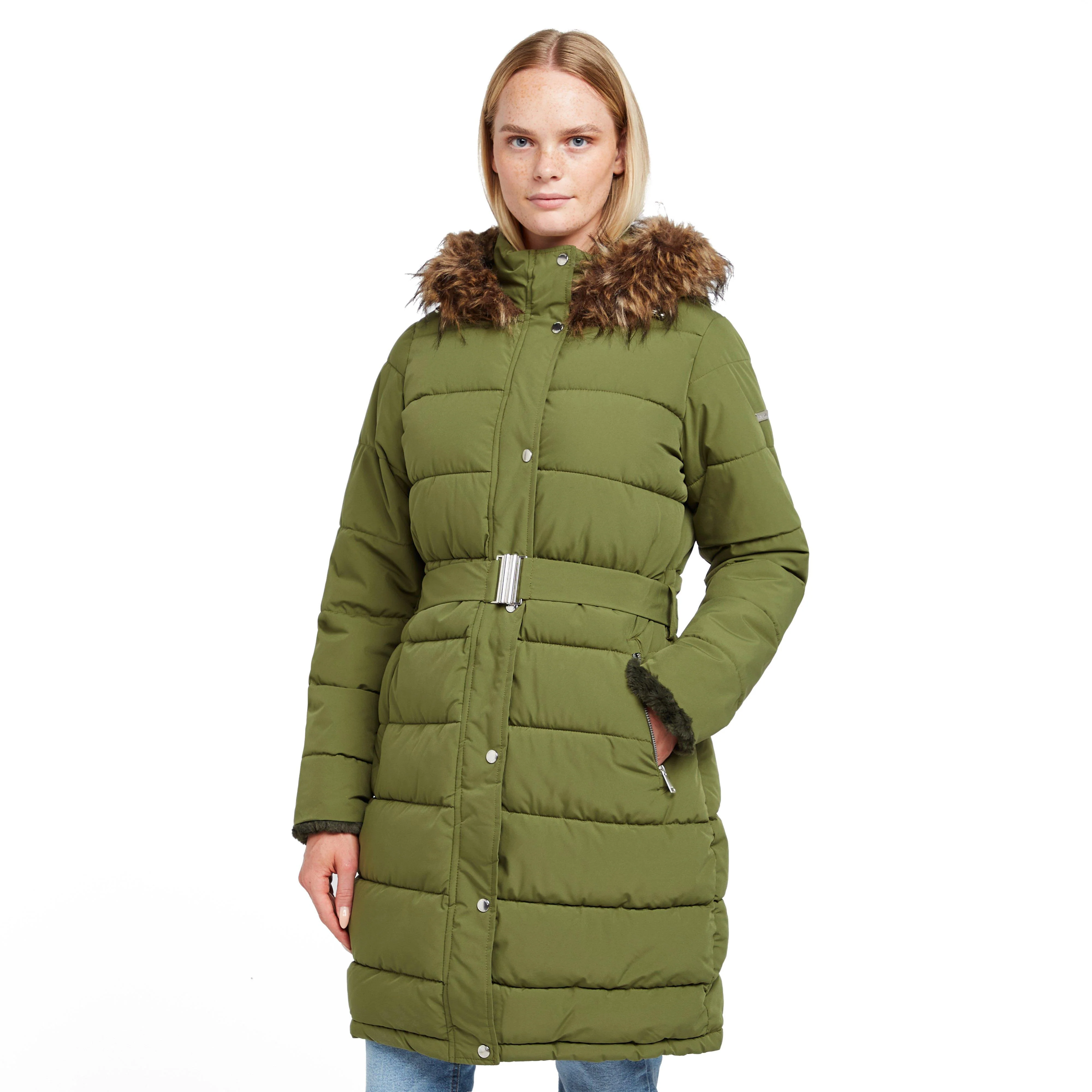 Womens Daleyza Thermal Parka Jacket Green - Image 12