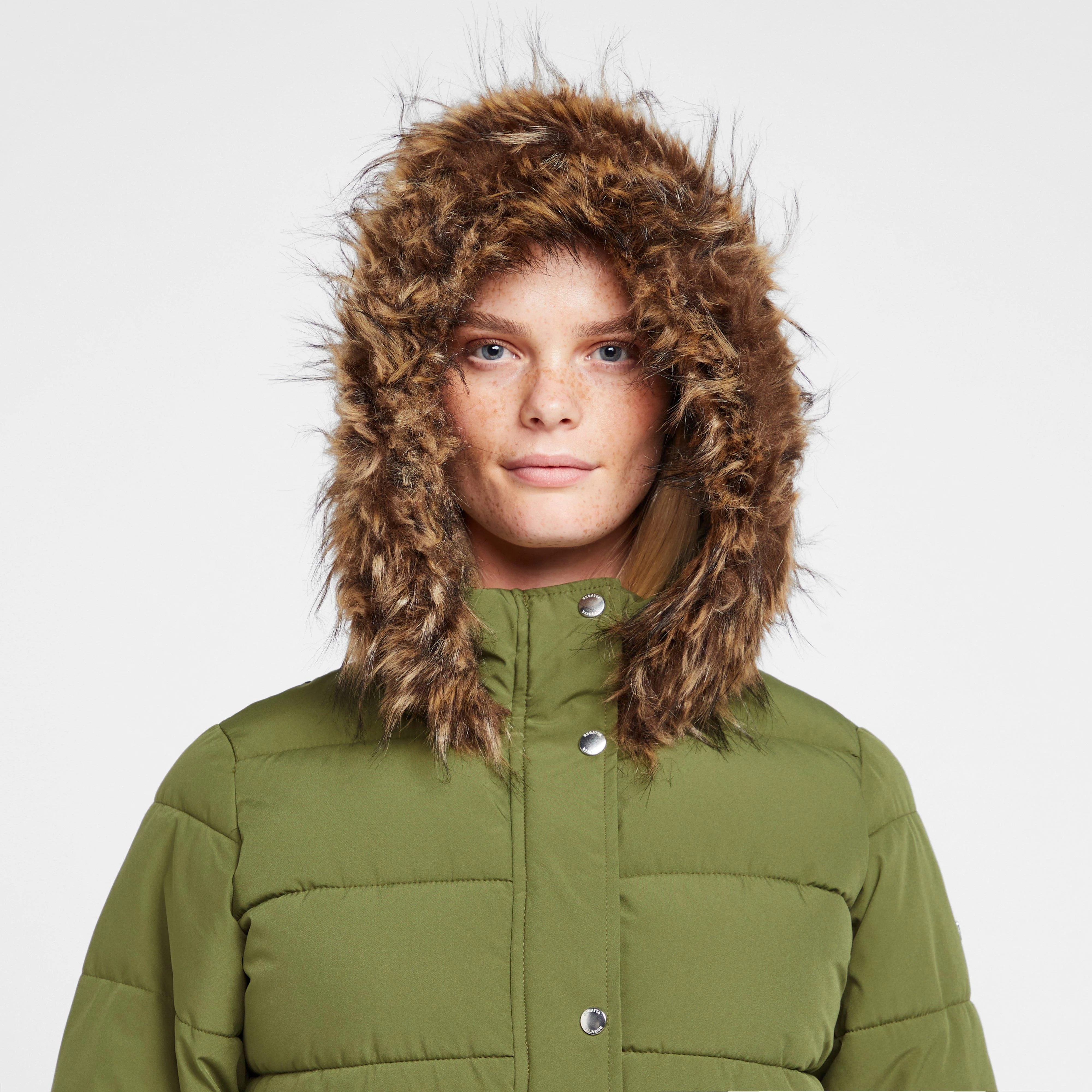 Womens Daleyza Thermal Parka Jacket Green - Image 4
