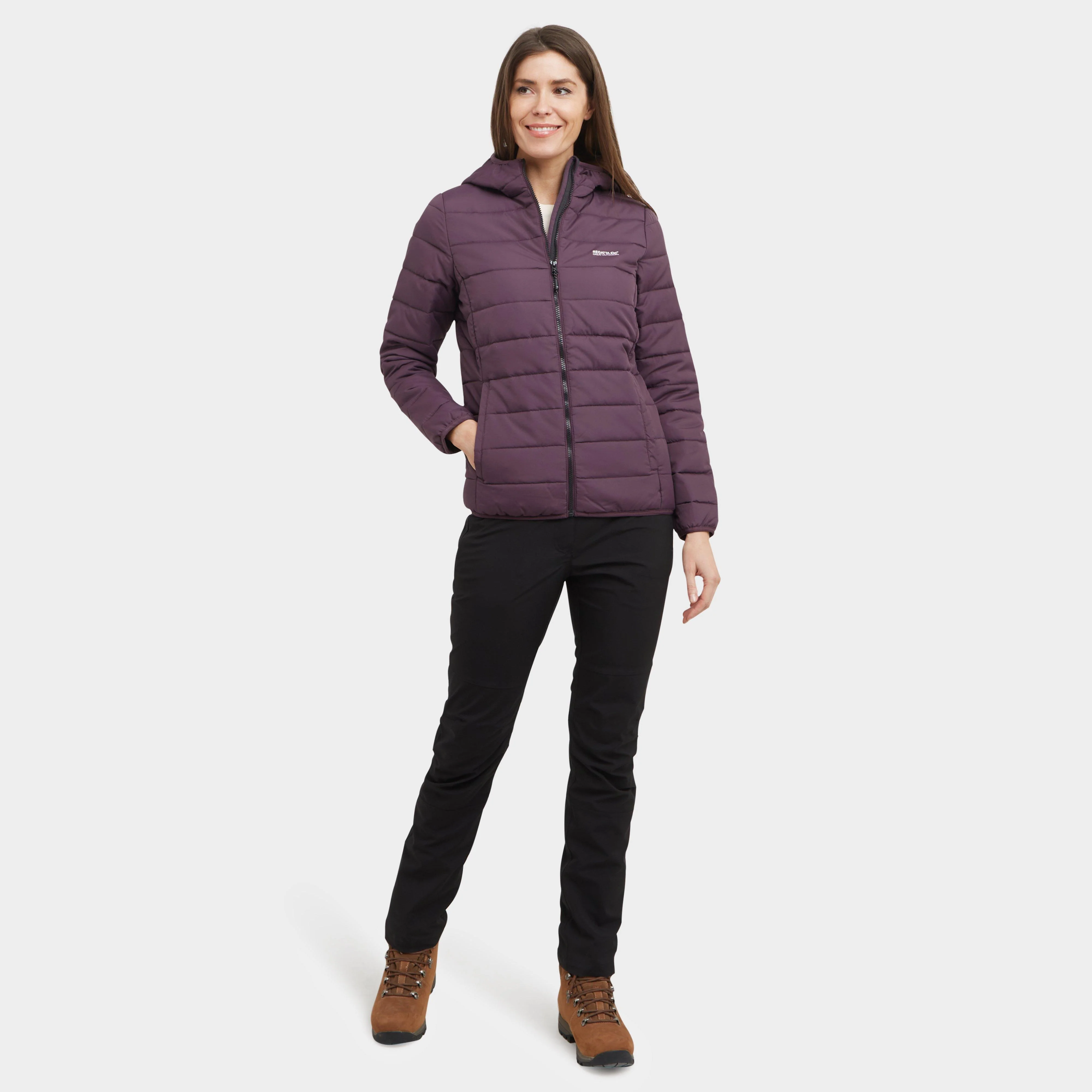 Womens Helfa Insulated Quilted Jacket Deep Plum - Image 3