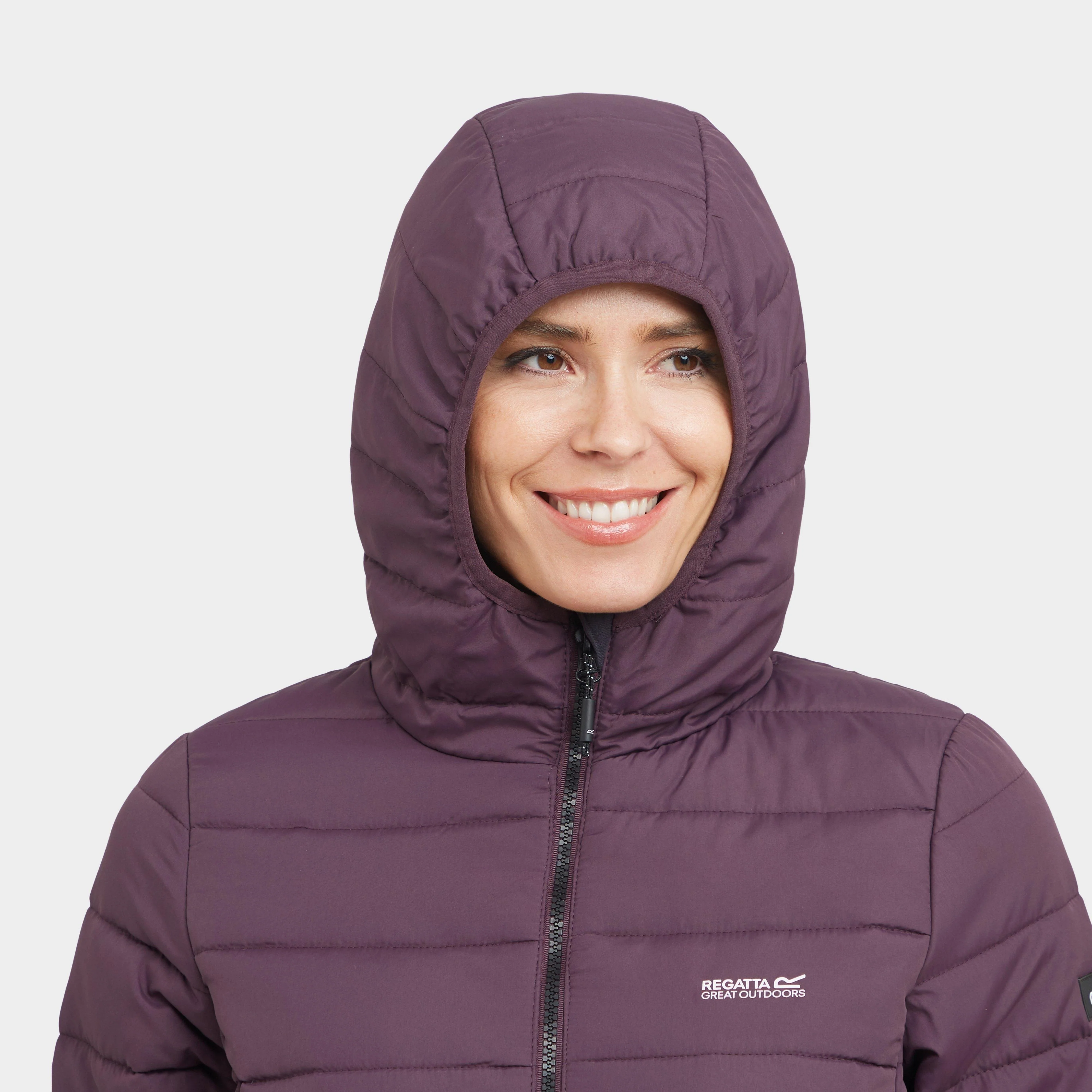 Womens Helfa Insulated Quilted Jacket Deep Plum - Image 4