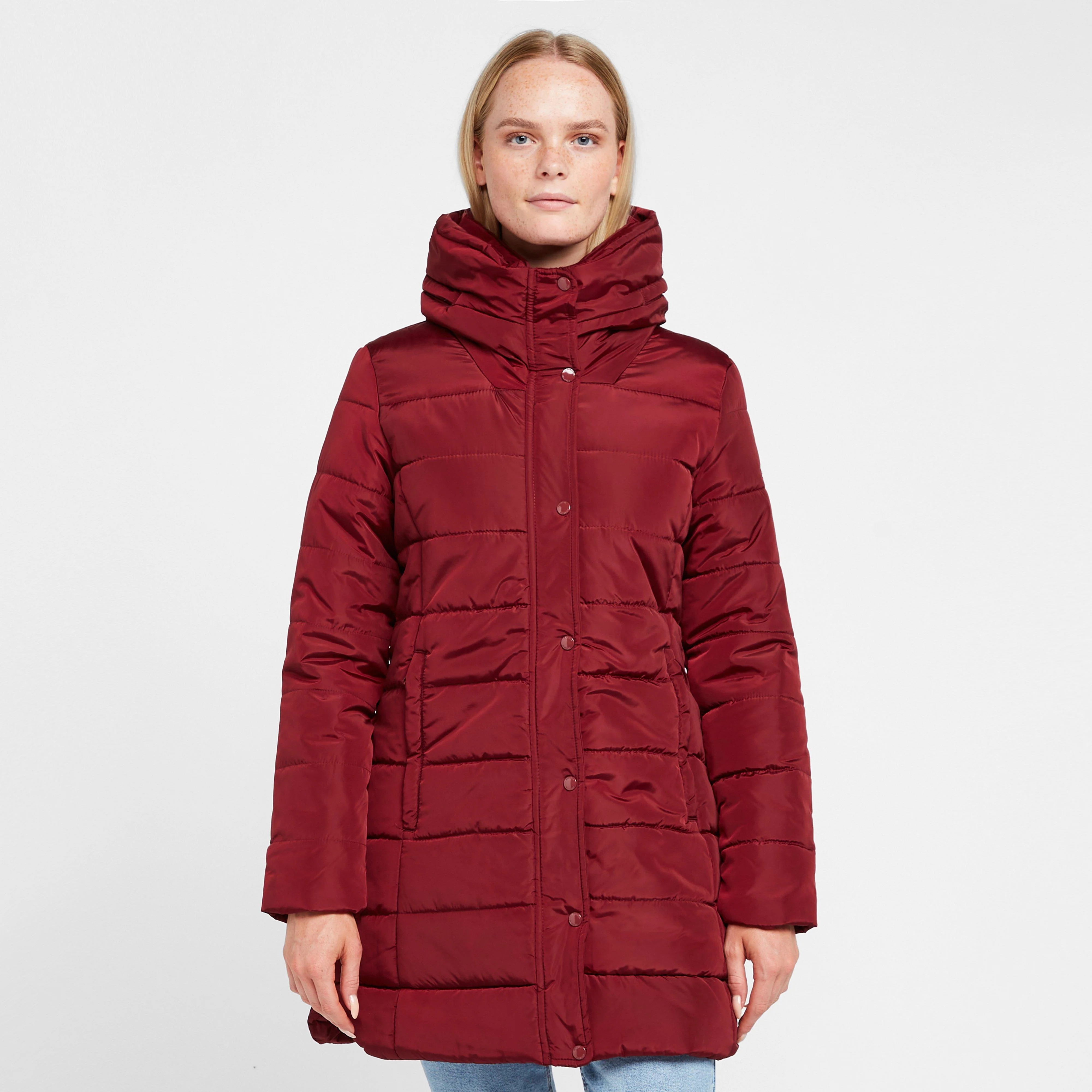 Womens Pamelina Hooded Parka Jacket Red