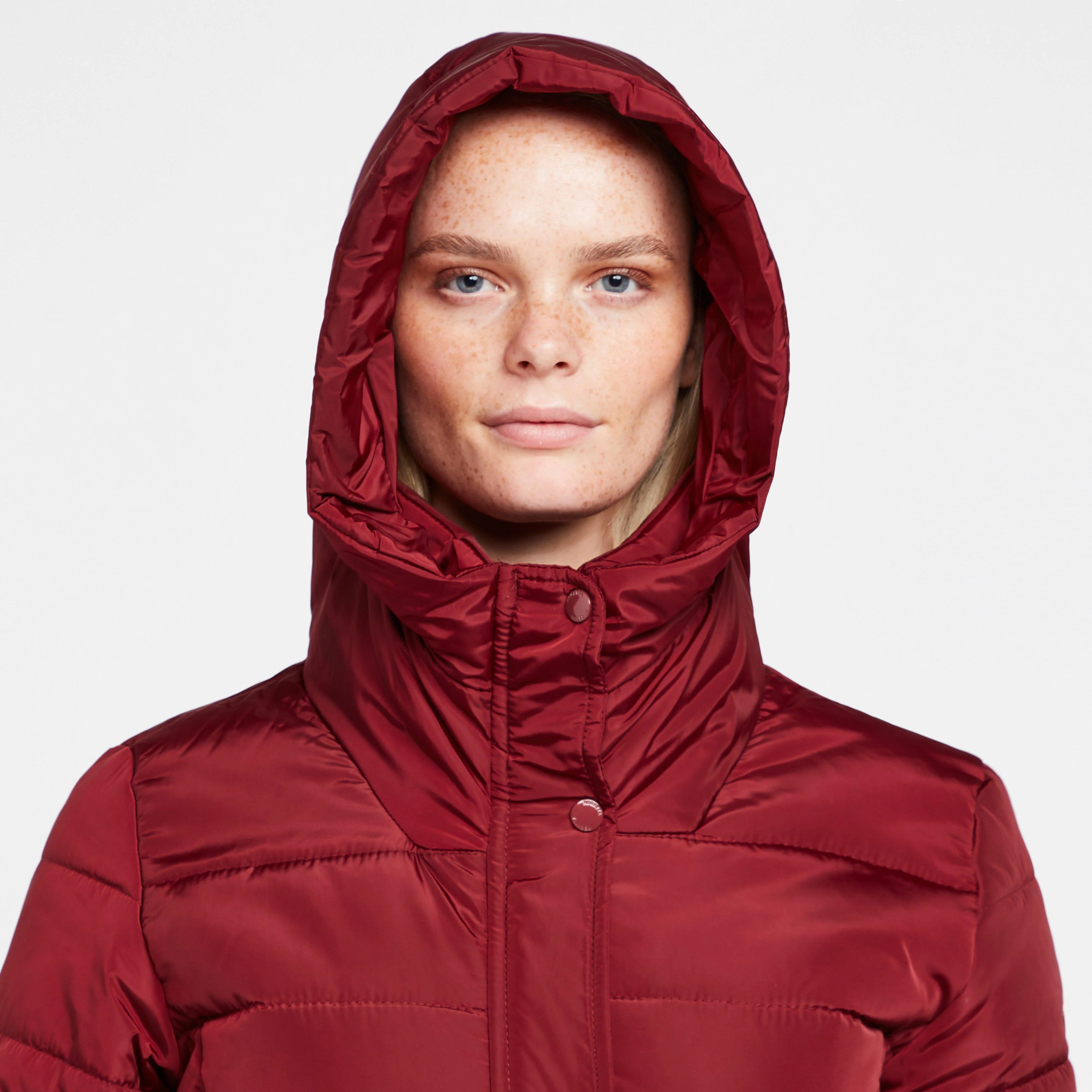 Womens Pamelina Hooded Parka Jacket Red - Image 4