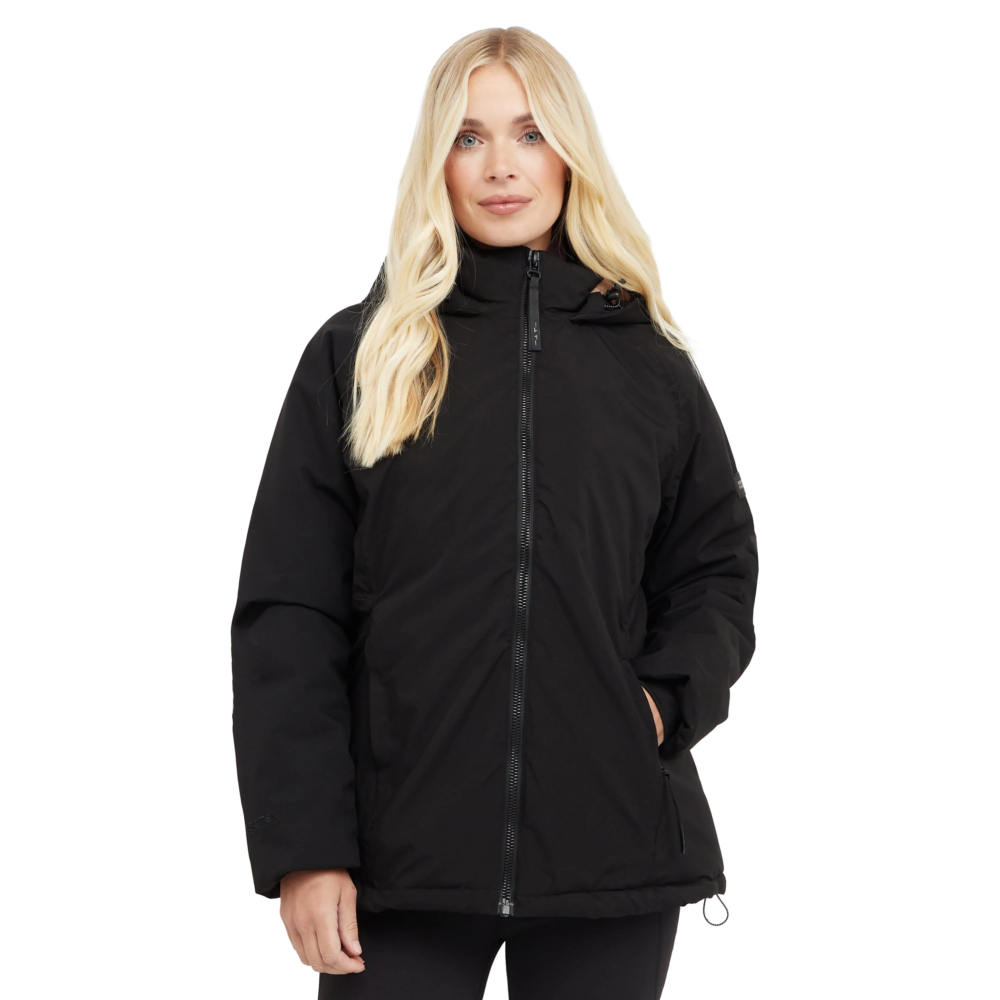 Womens Reeah Waterproof Insulated Jacket Black Warm Taupe - Image 13