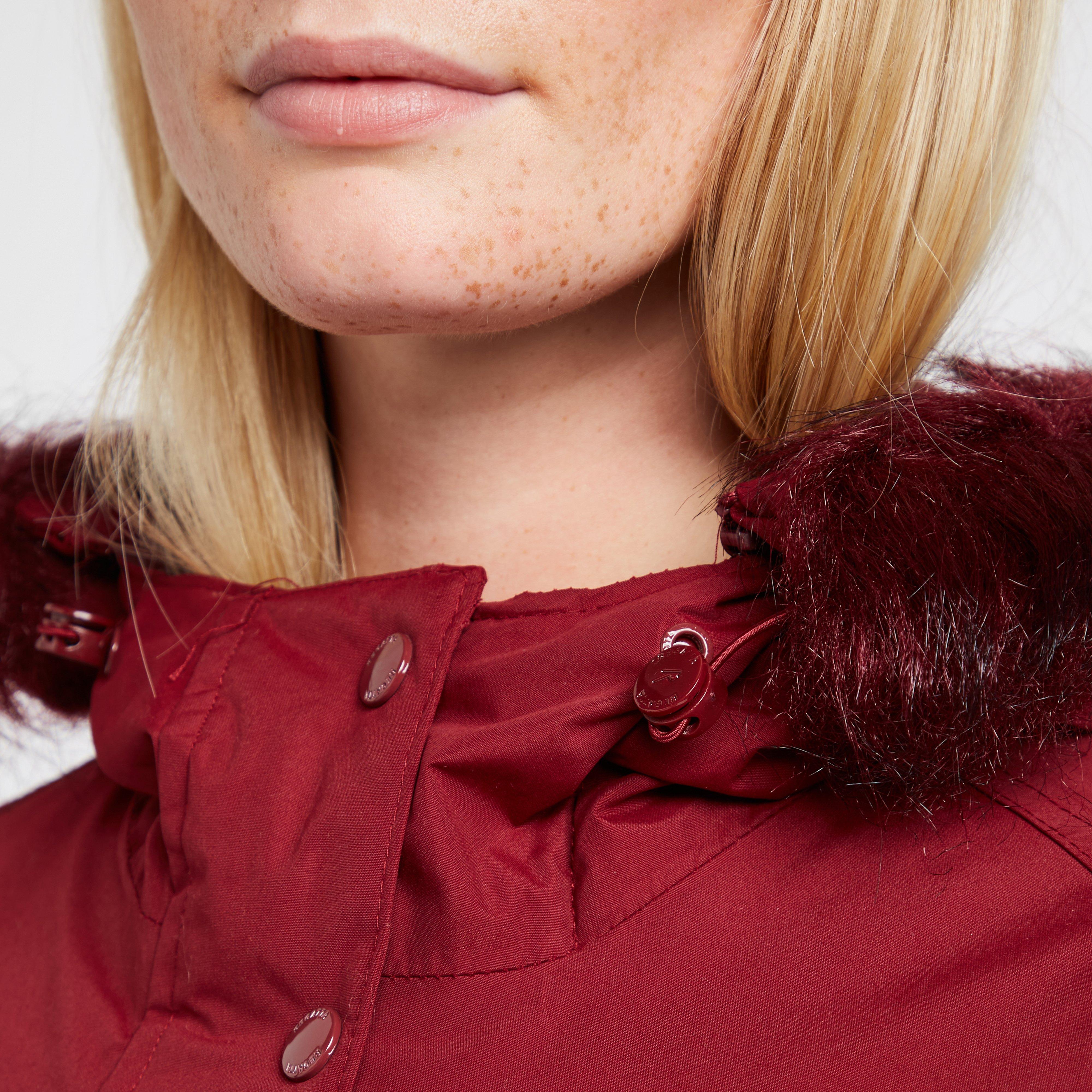 Womens Sabinka Fur Trim Parka Jacket Red - Image 6