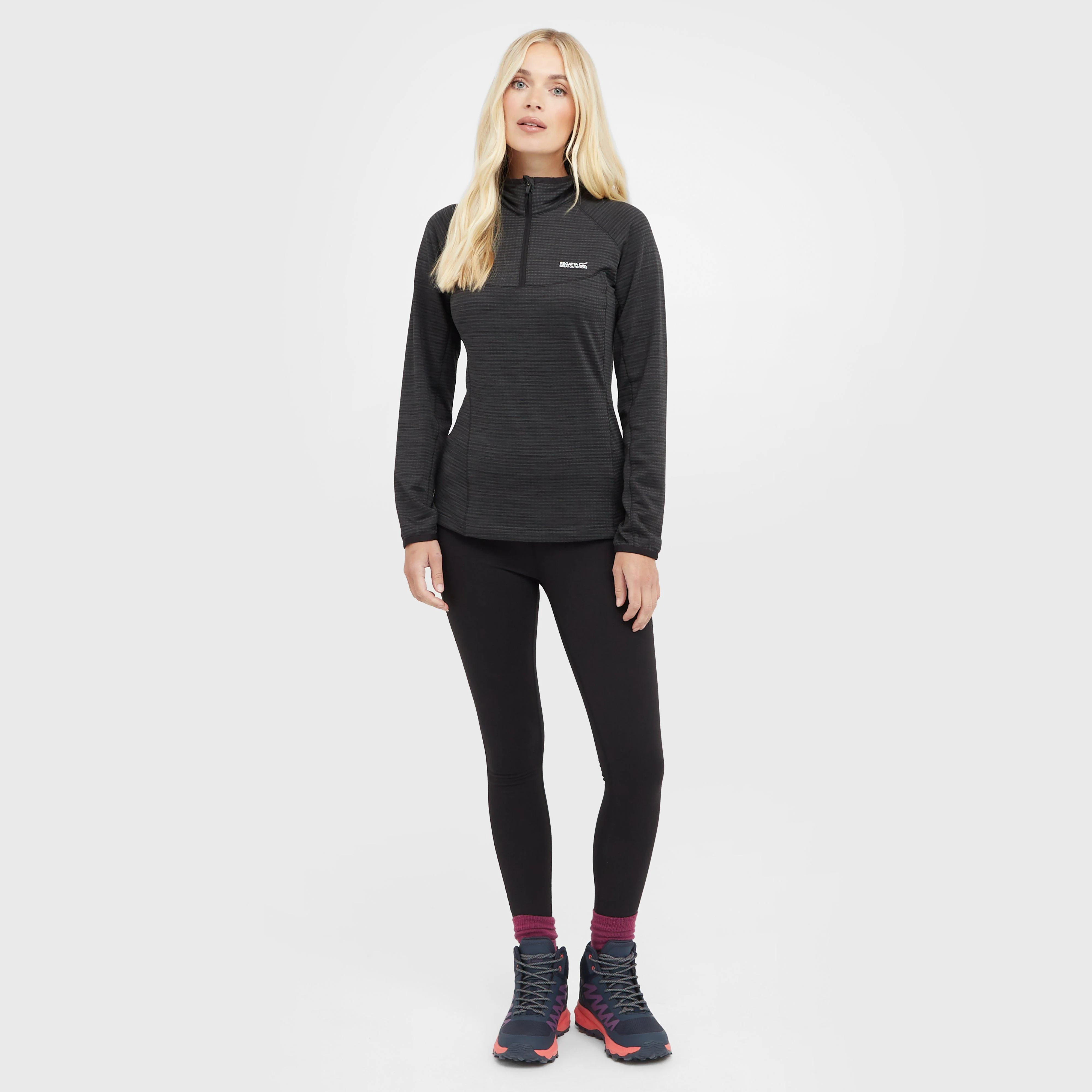 Womens Yonder II Half Zip Fleece Black - Image 3