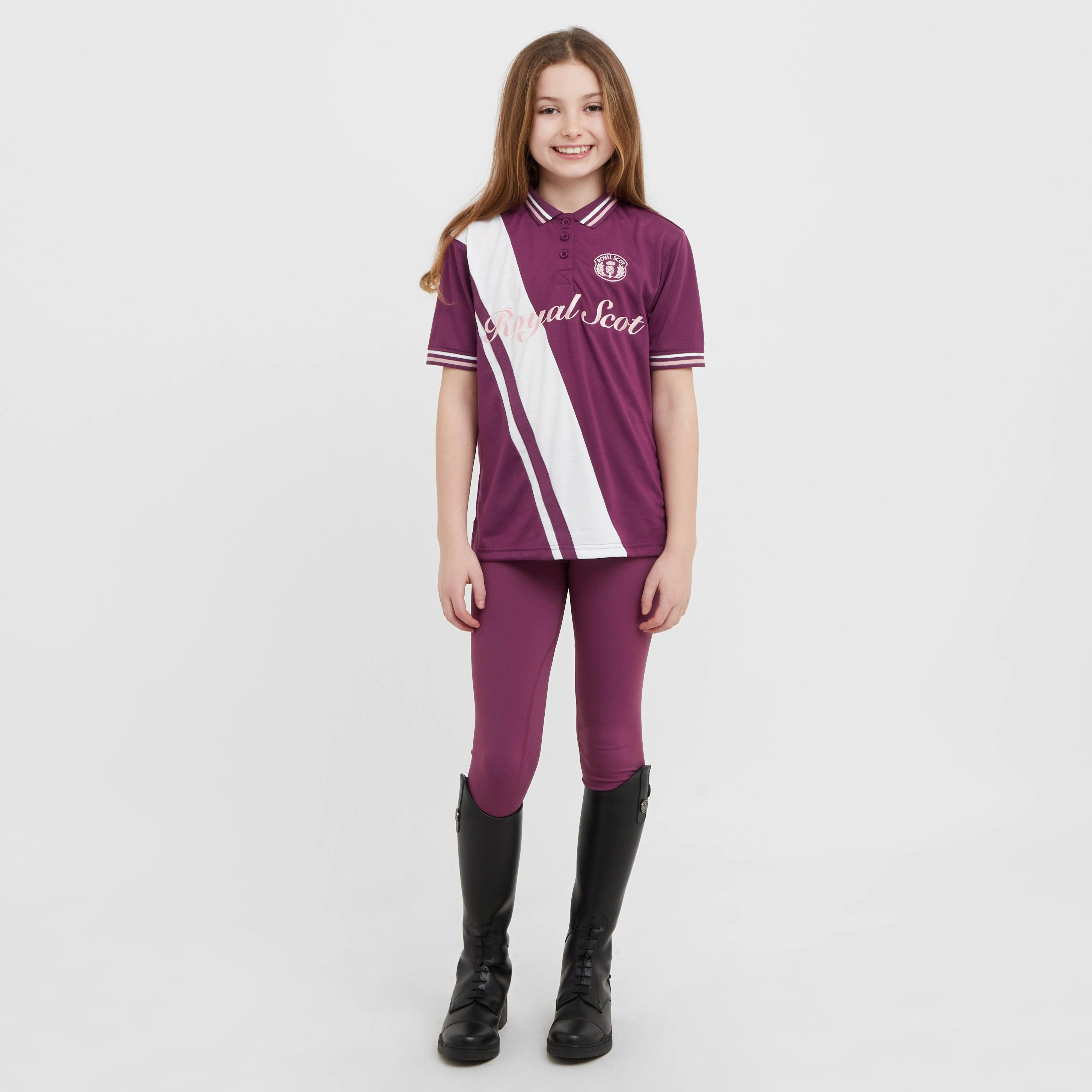 Kids Nora Team Short Sleeved Polo Shirt Wine - Image 3