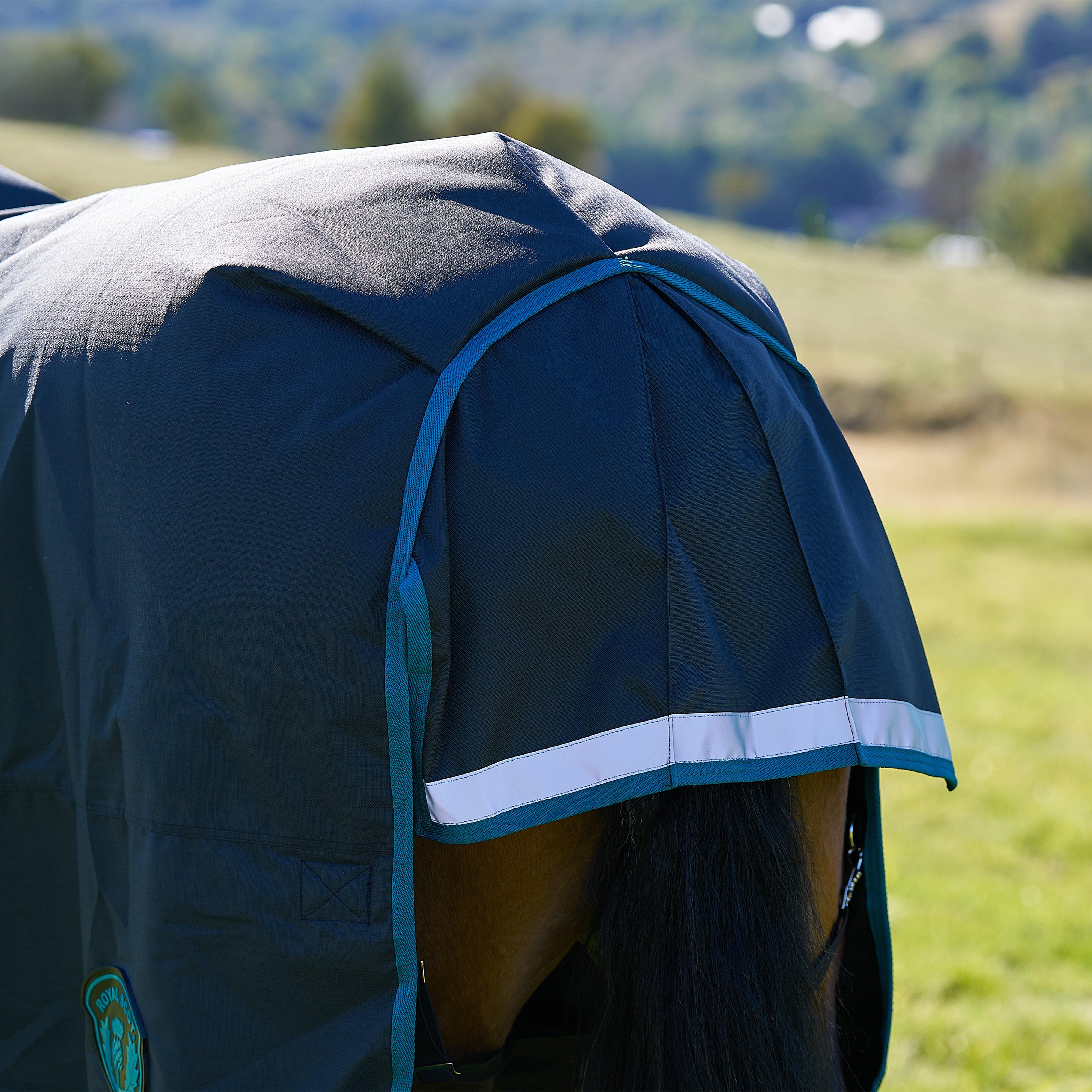 Original 200g Mediumweight Combo Neck Turnout Rug Black/Ocean - Image 7