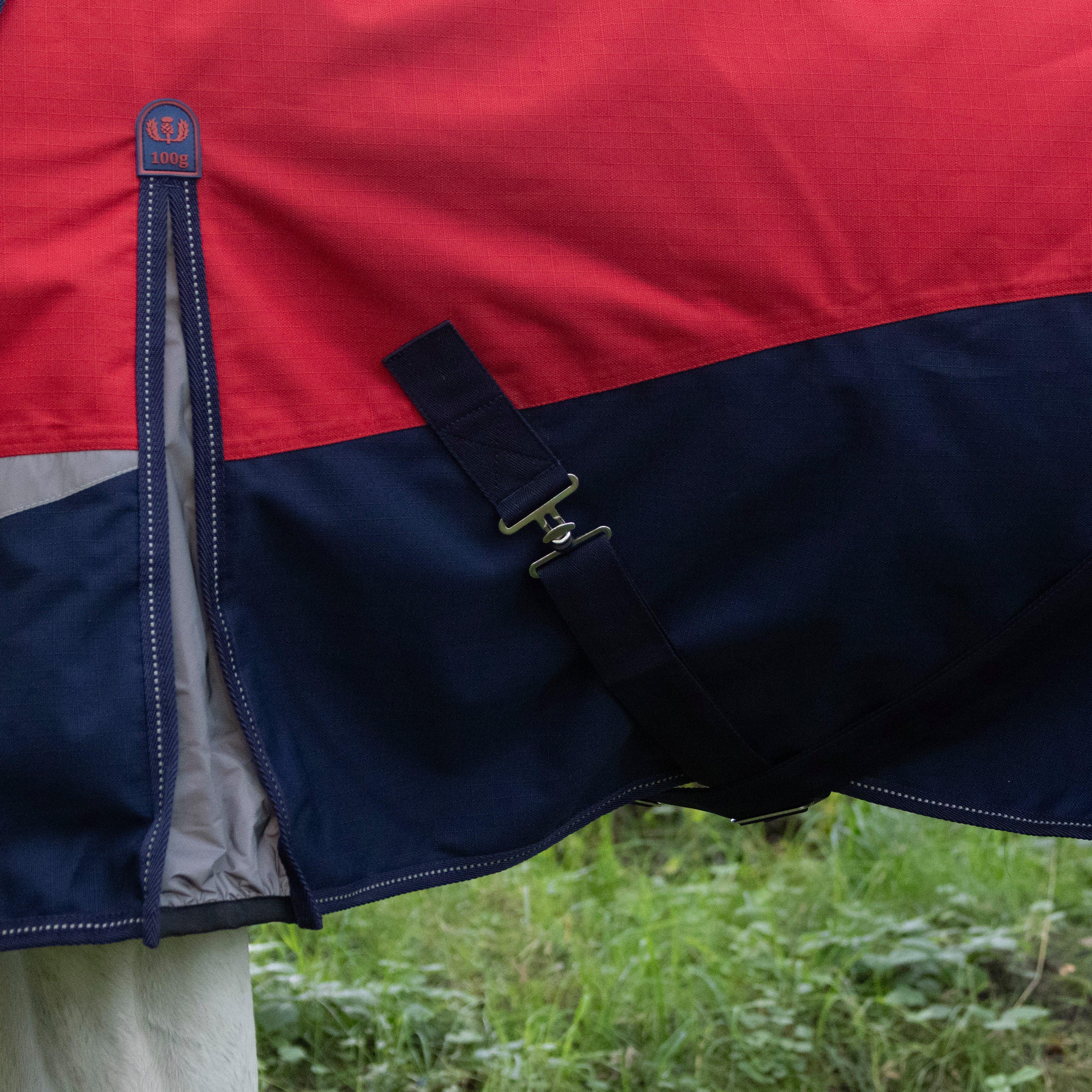 Pro 100g Turnout Rug Red/Navy - Image 8