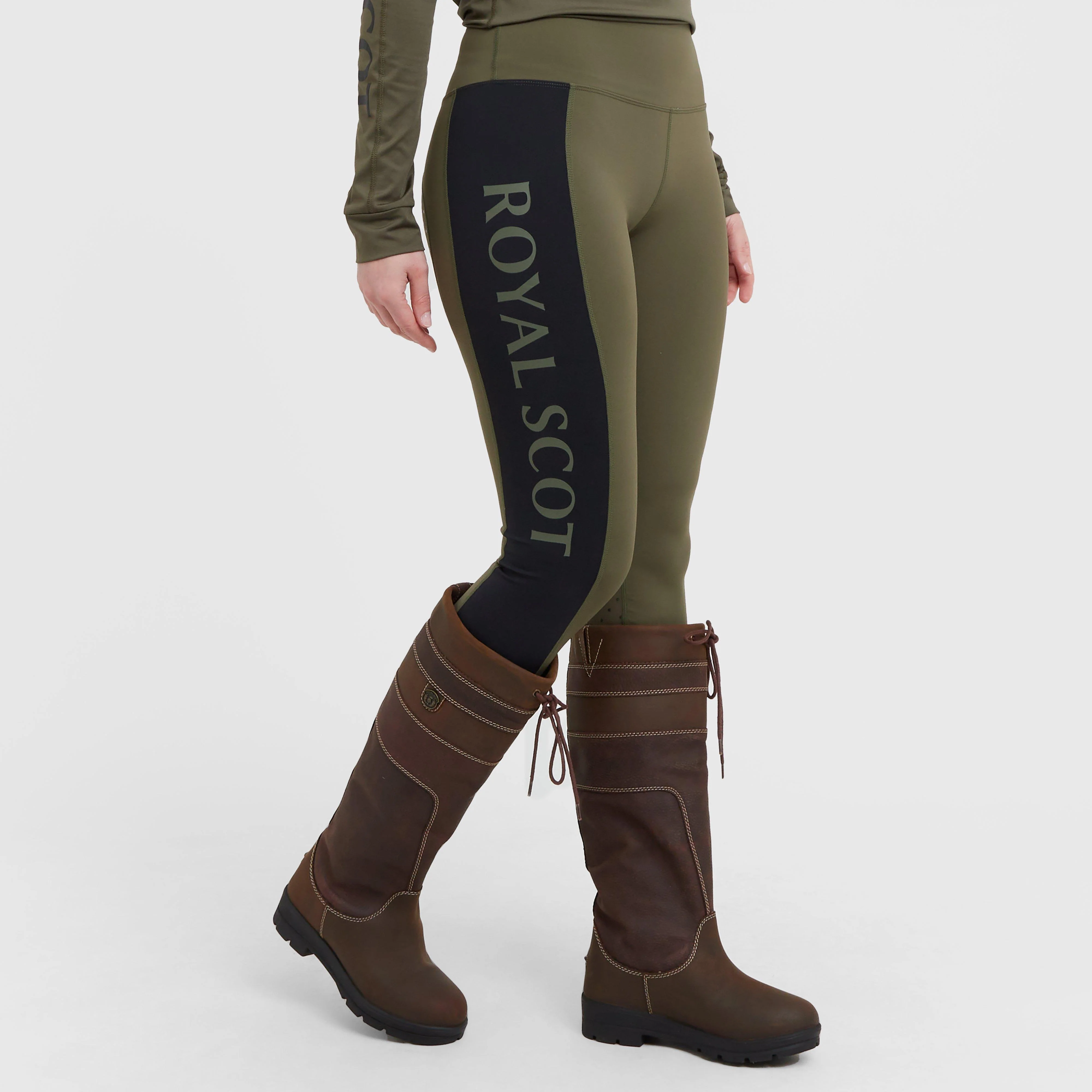 Womens Amelia Full Seat Riding Tights Khaki