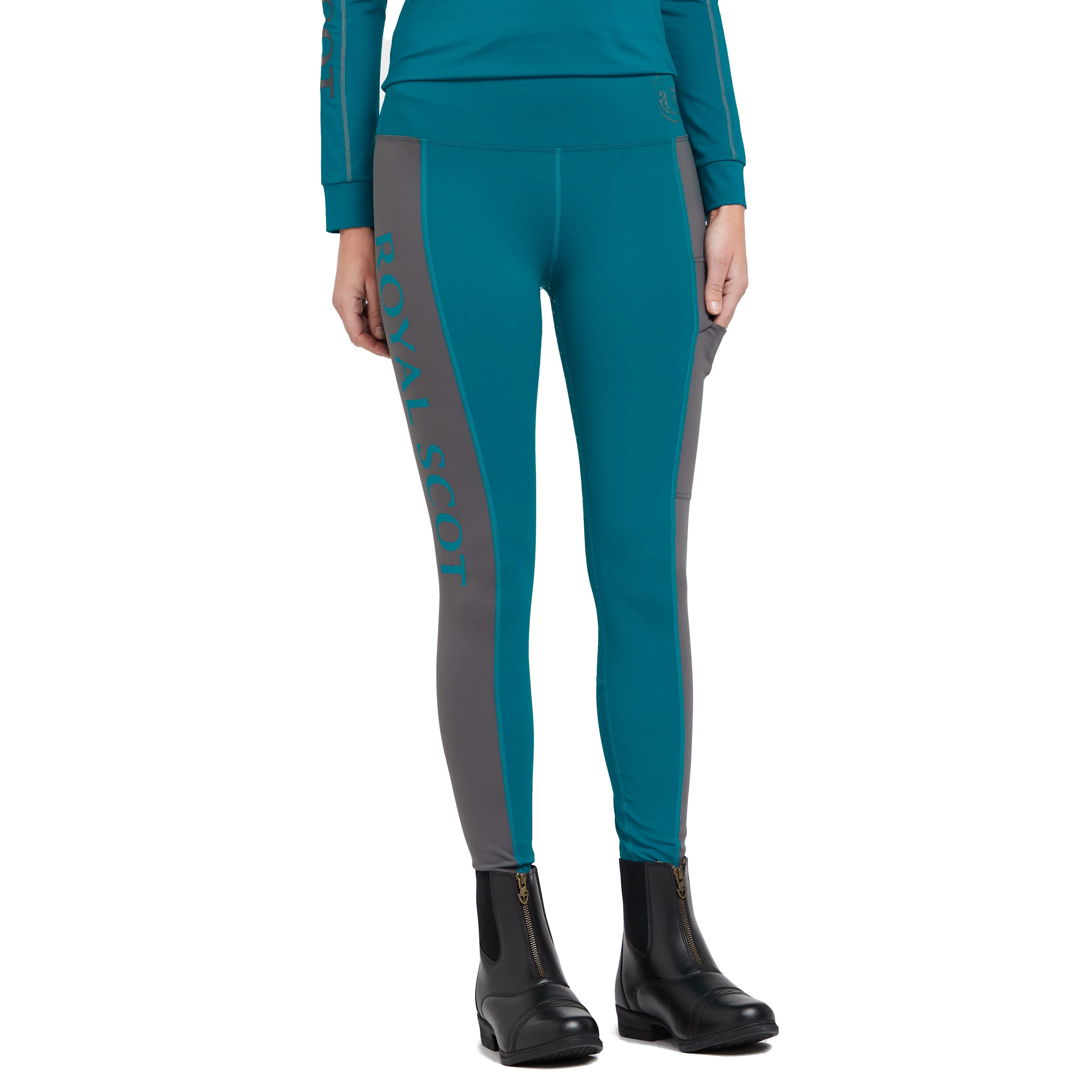 Womens Amelia Full Seat Riding Tights Ocean Blue - Image 8