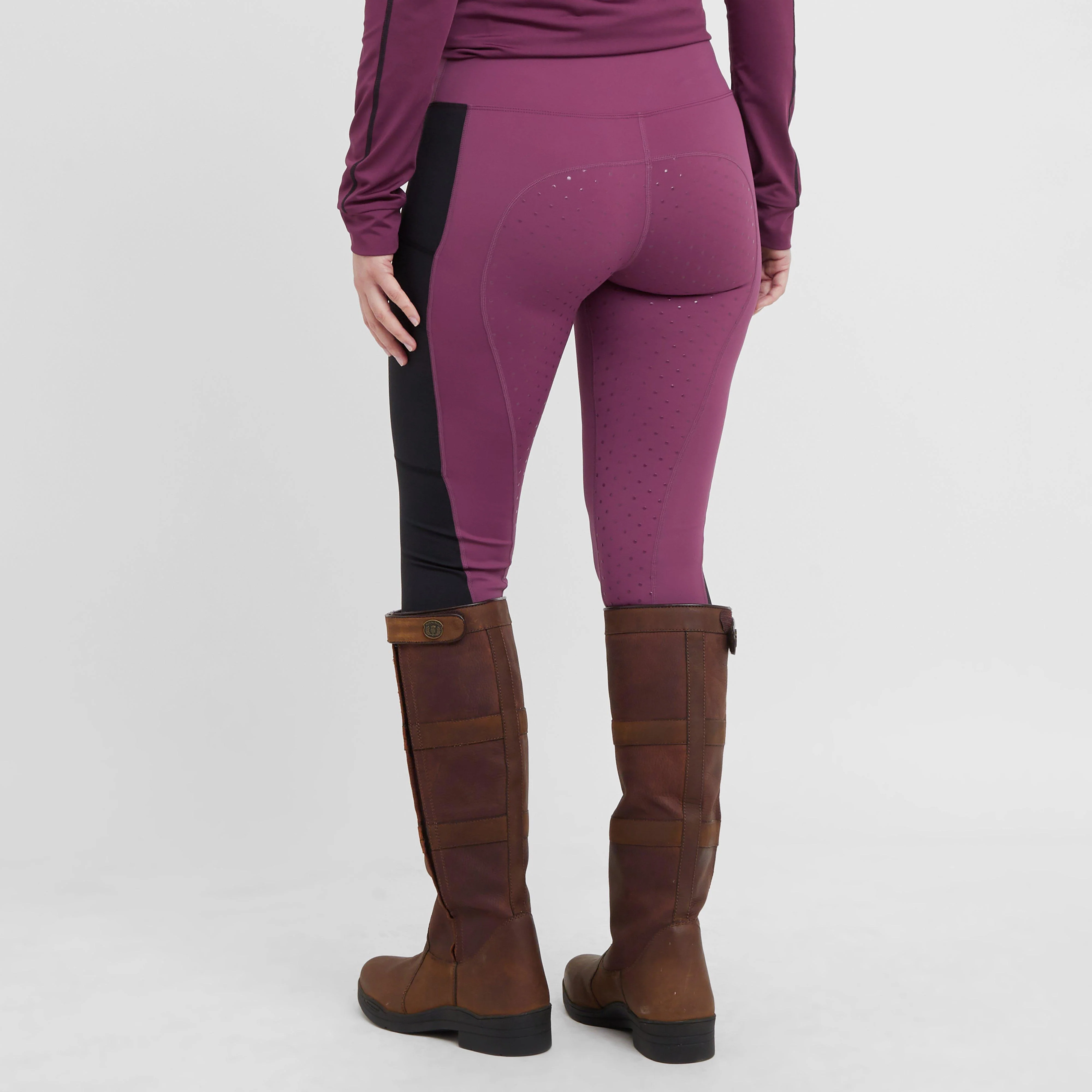 Womens Amelia Full Seat Riding Tights Wine - Image 2