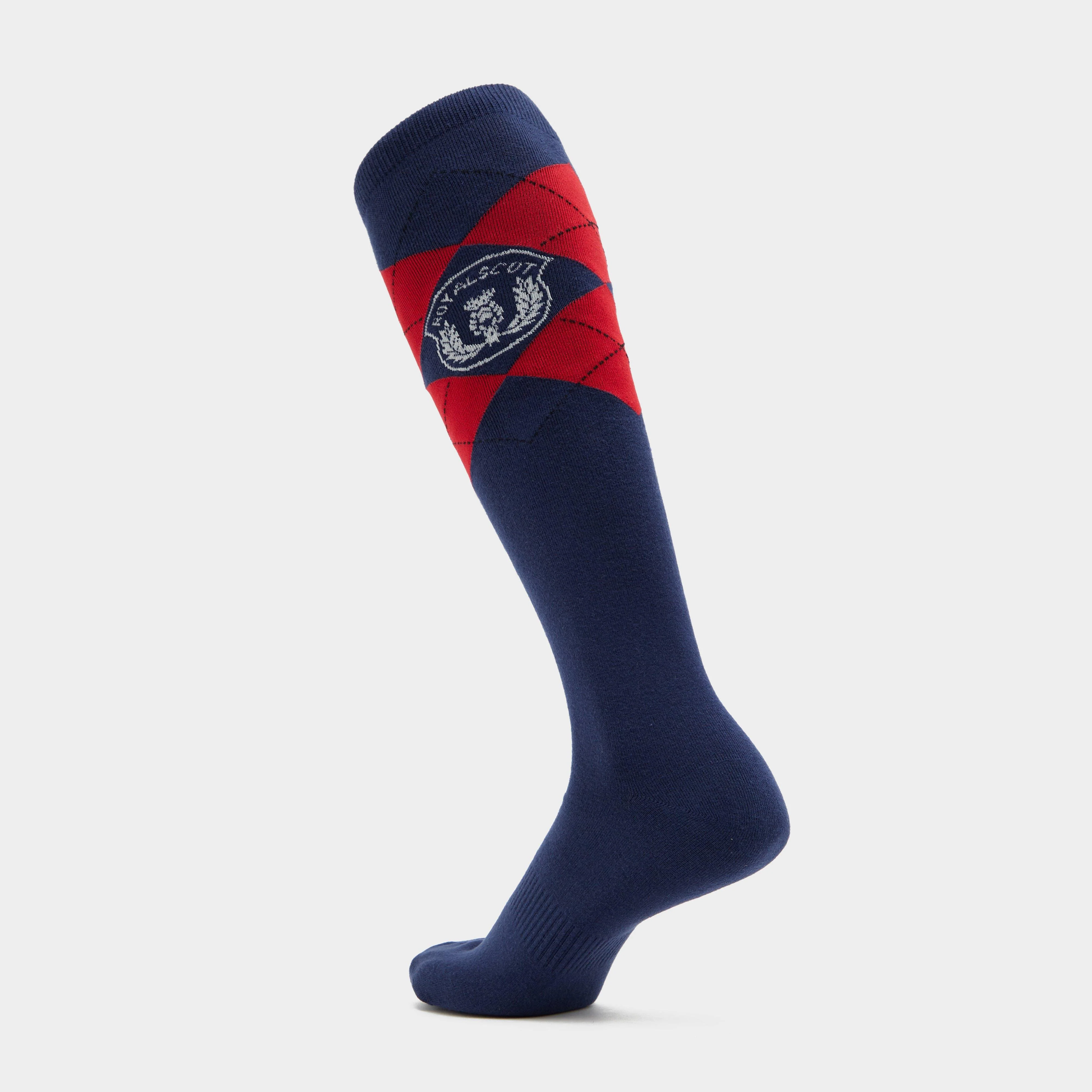 Womens Argyle Riding Socks Navy/Red - Image 2