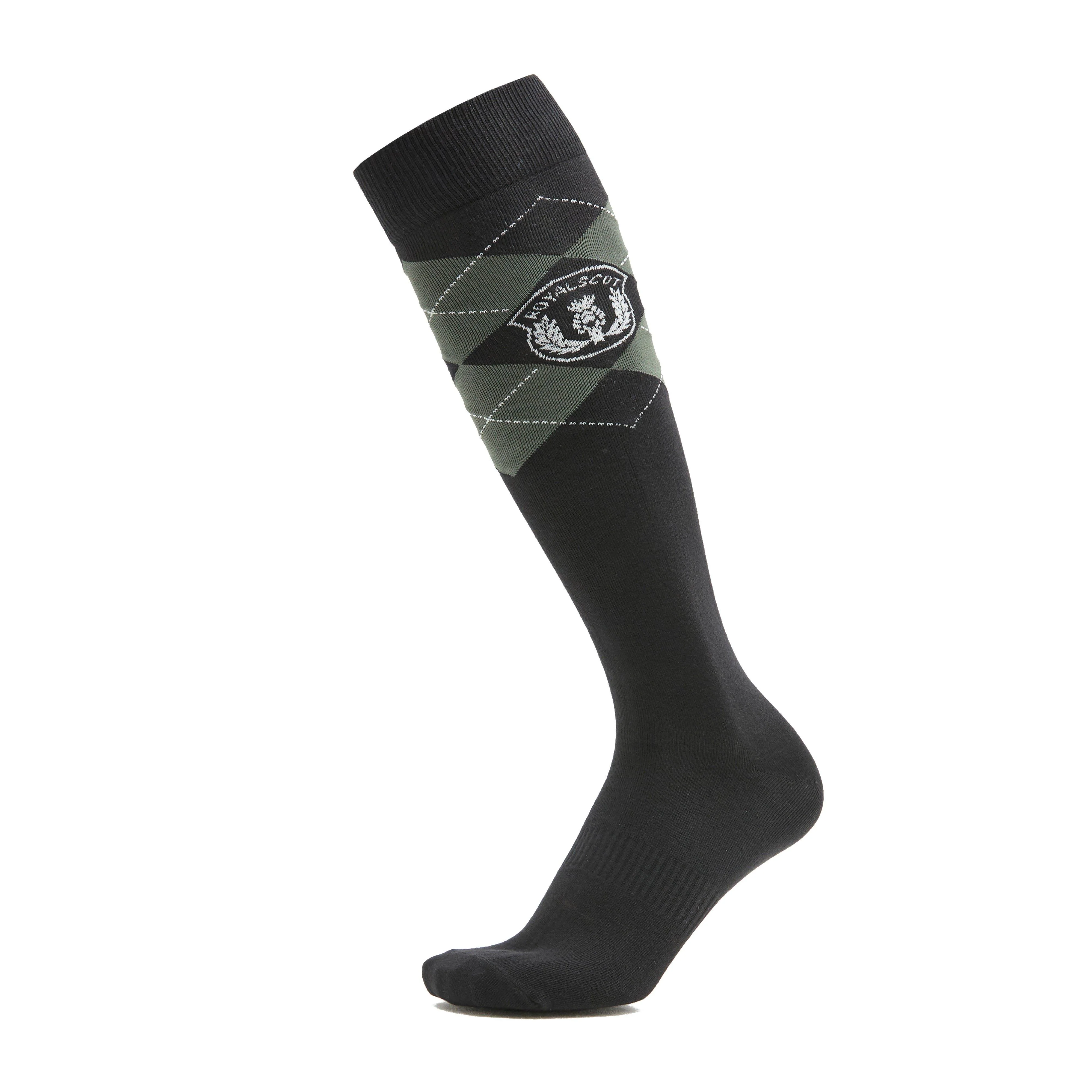 Women's Argyle Riding Socks Olive/Black - Image 6
