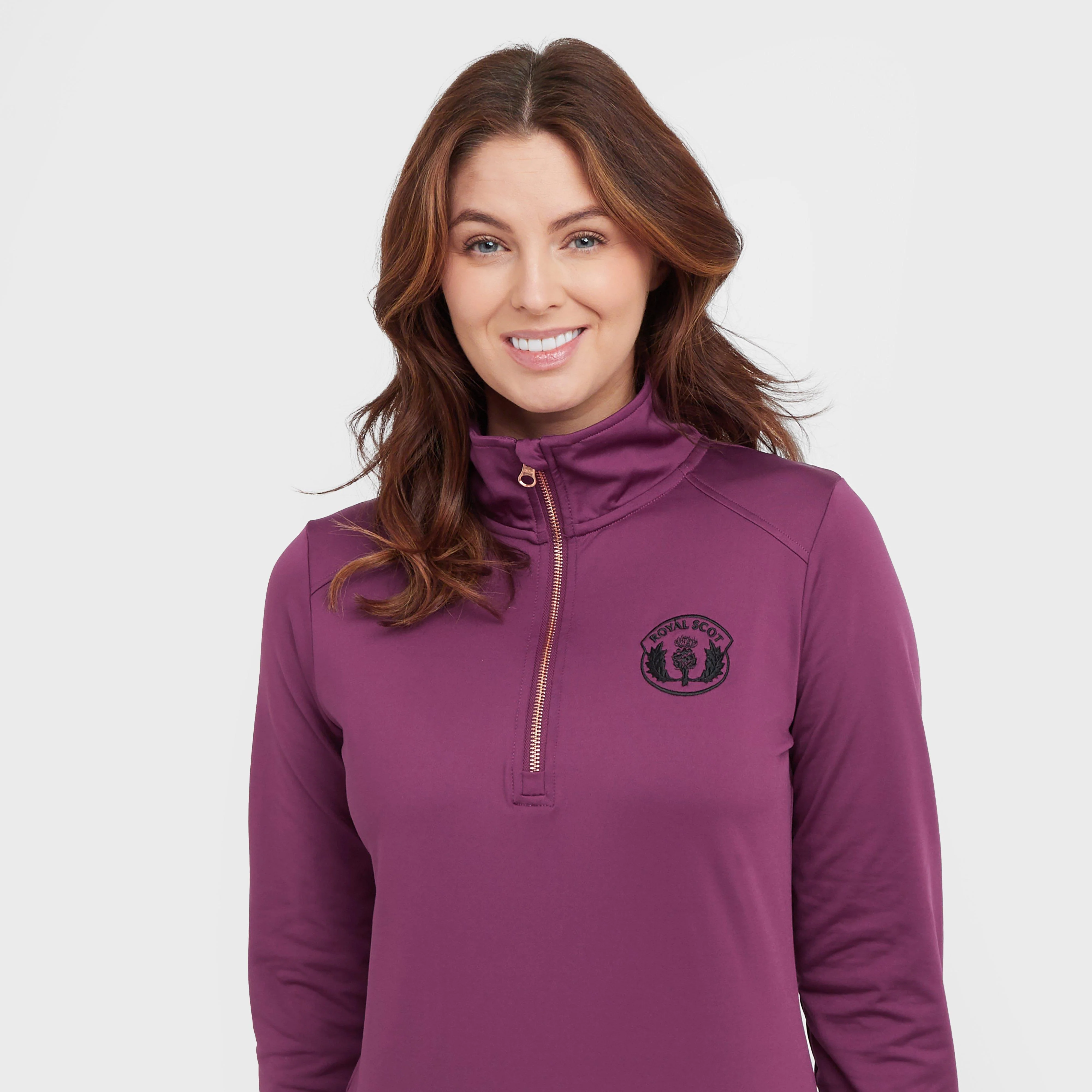 Womens Emily Half Zip Stretch Top Wine - Image 5