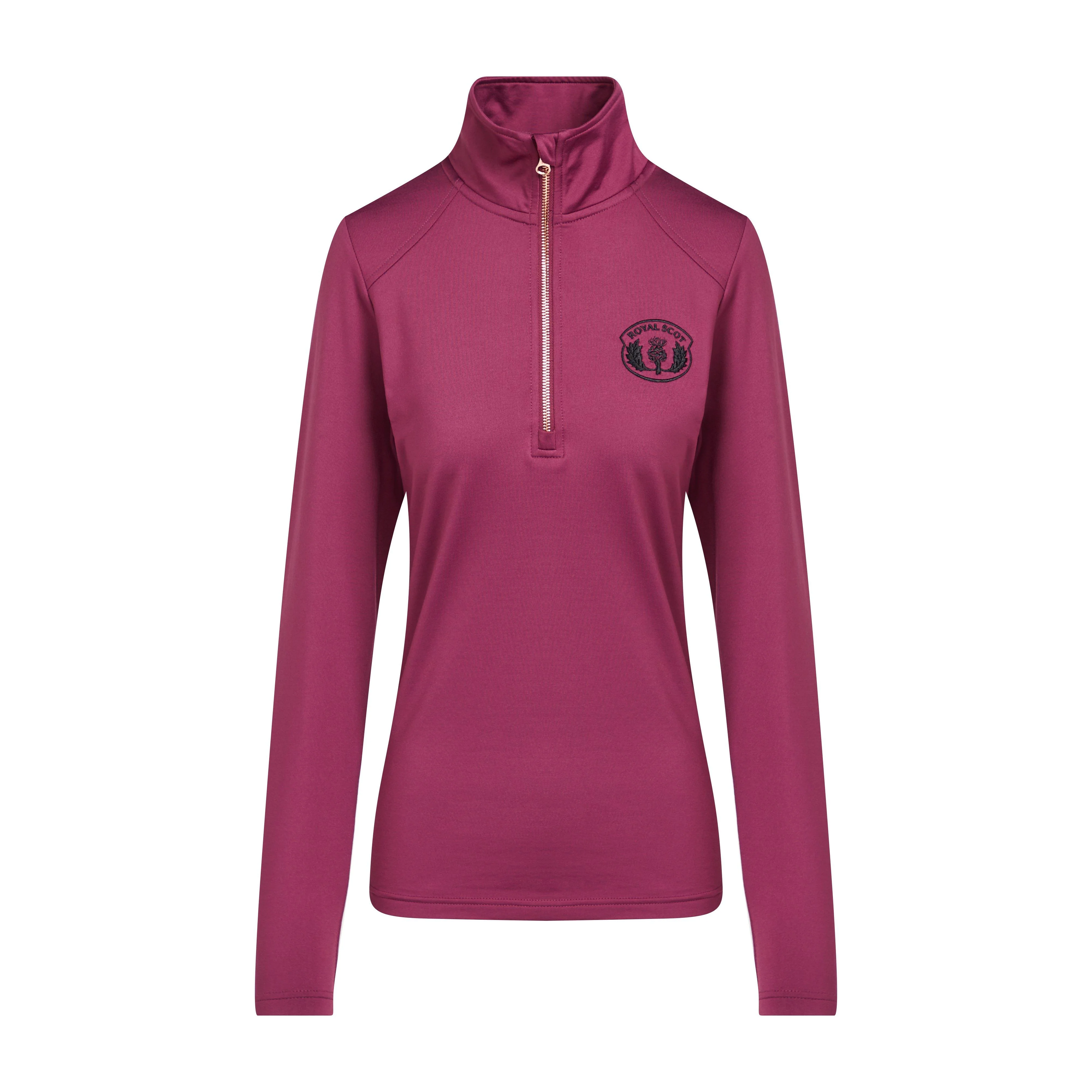 Womens Emily Half Zip Stretch Top Wine - Image 7