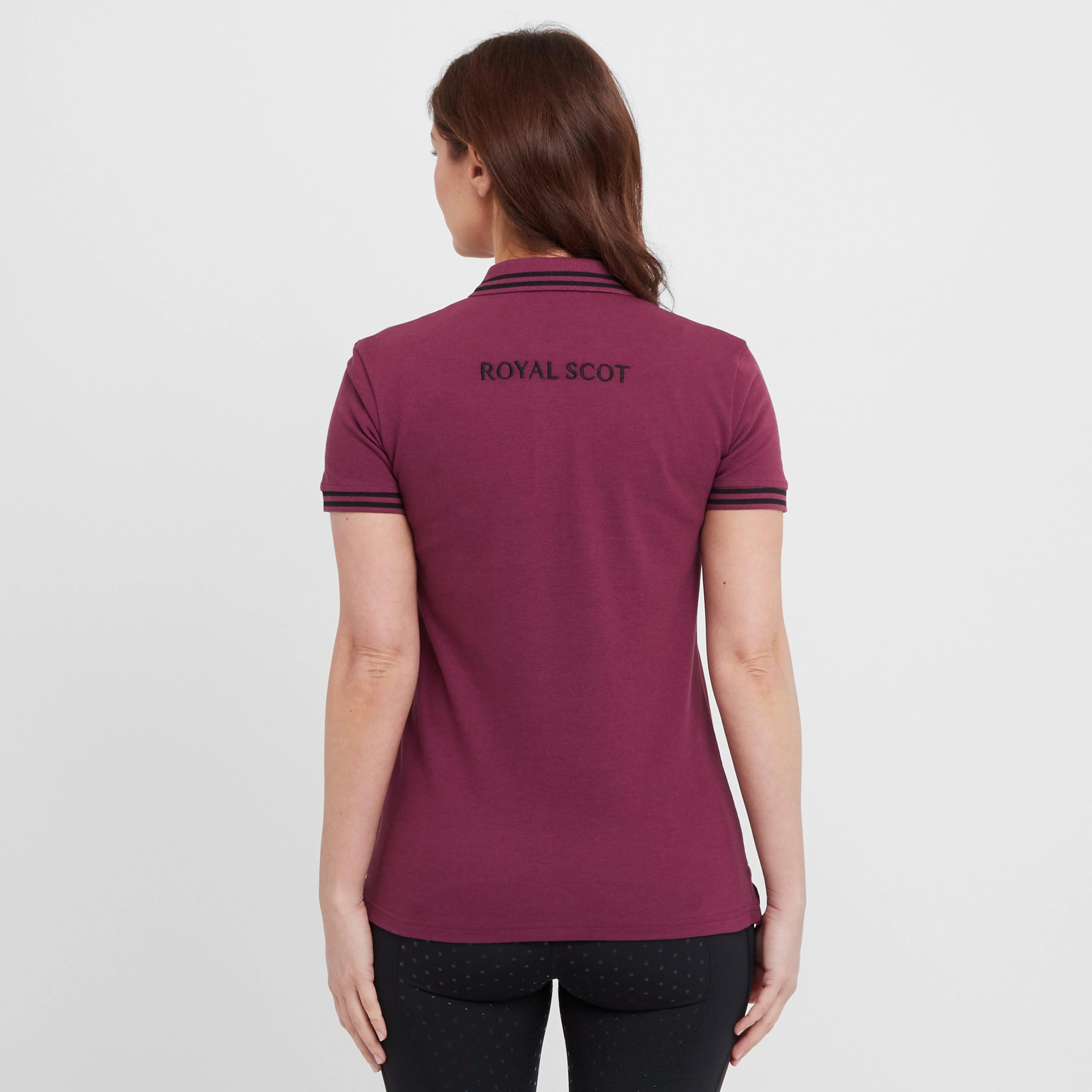 Womens Faith Short Sleeved Polo Shirt Wine - Image 2