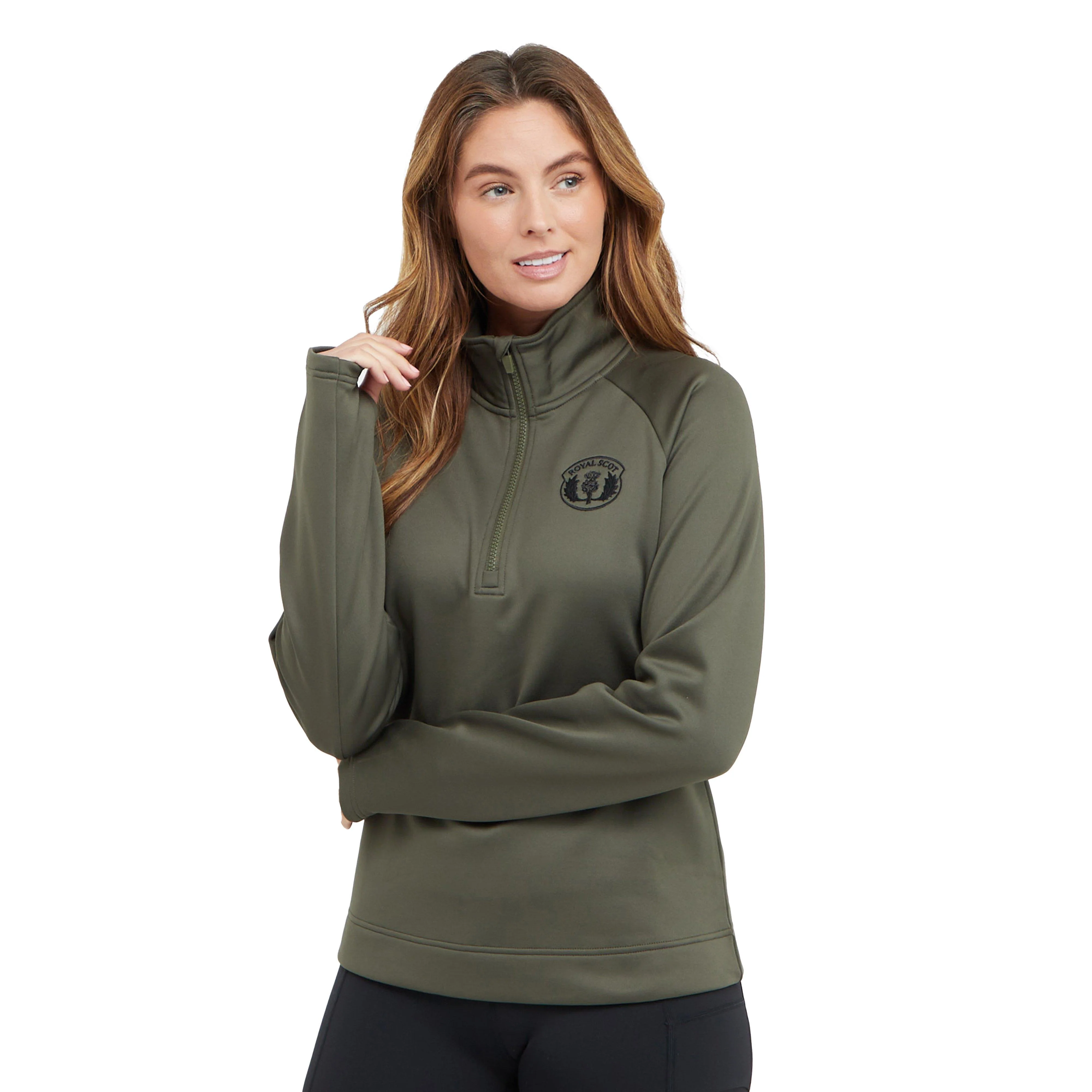 Womens Katie 1/4 Zip Sweatshirt Olive - Image 8